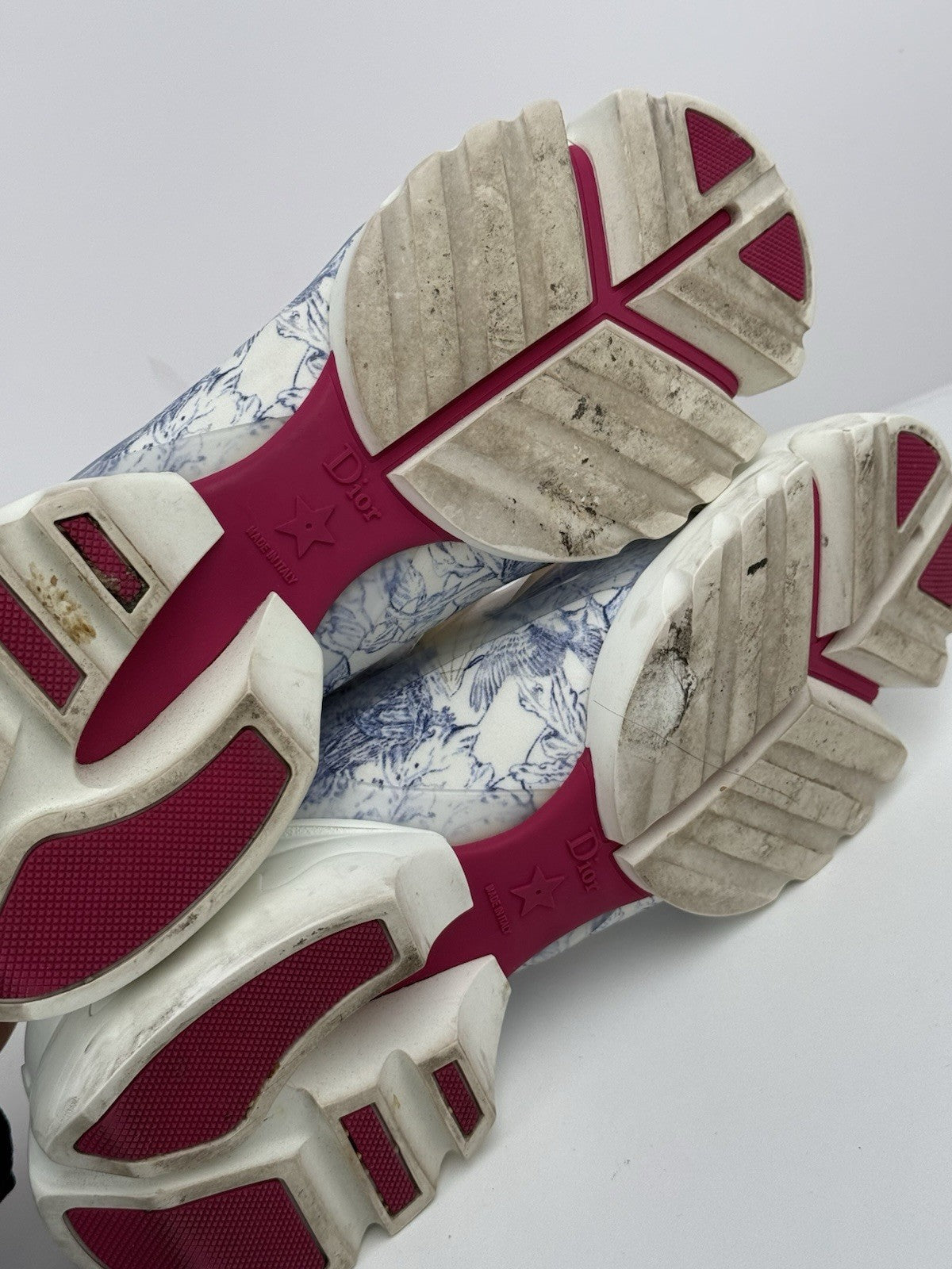 Dior Technical Fabric Dior Around the World Print Womens D-Connect Sneakers 39.5