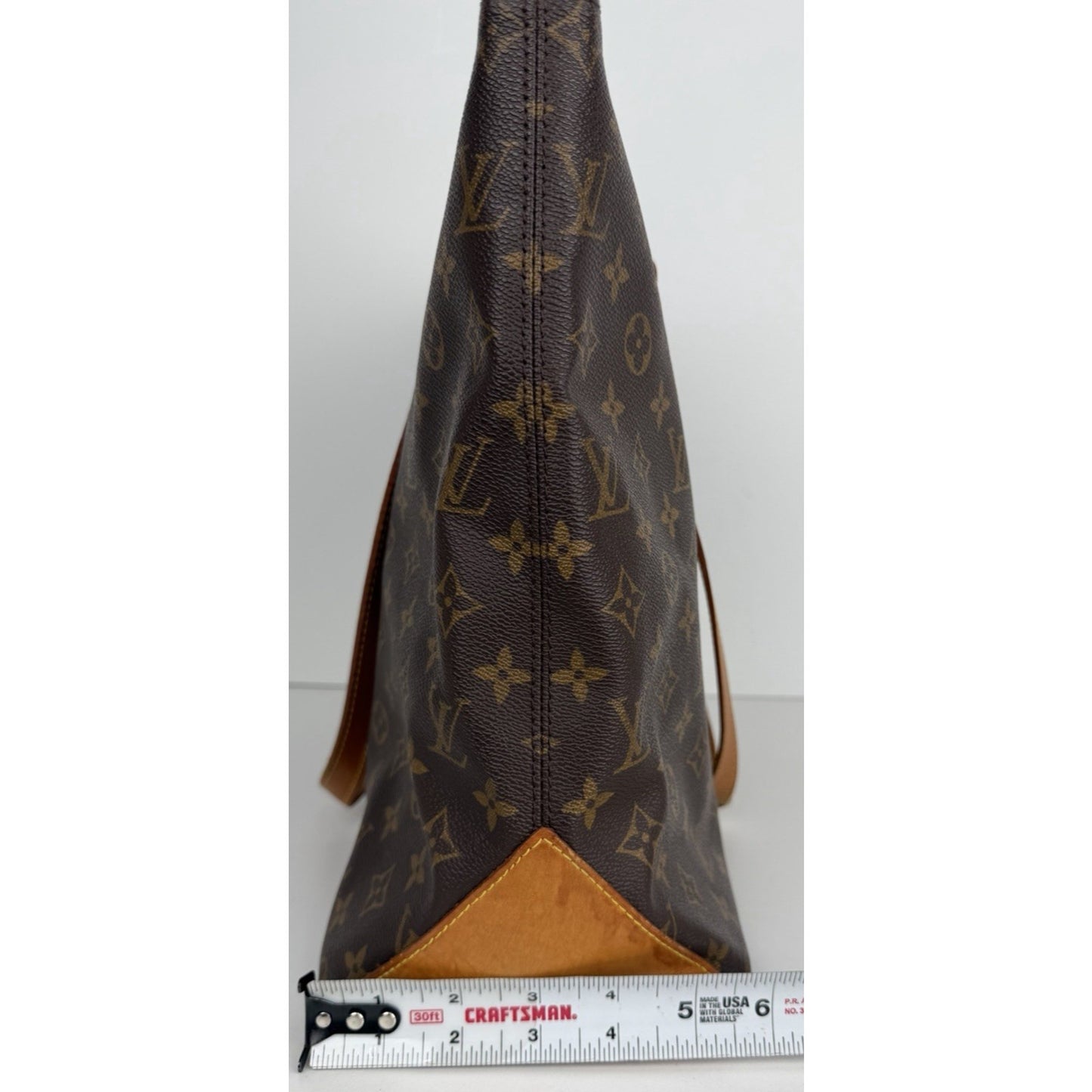 Louis Vuitton Cabas Mezzo Tote Bag in Brown Coated Canvas Vintage 2000 S06