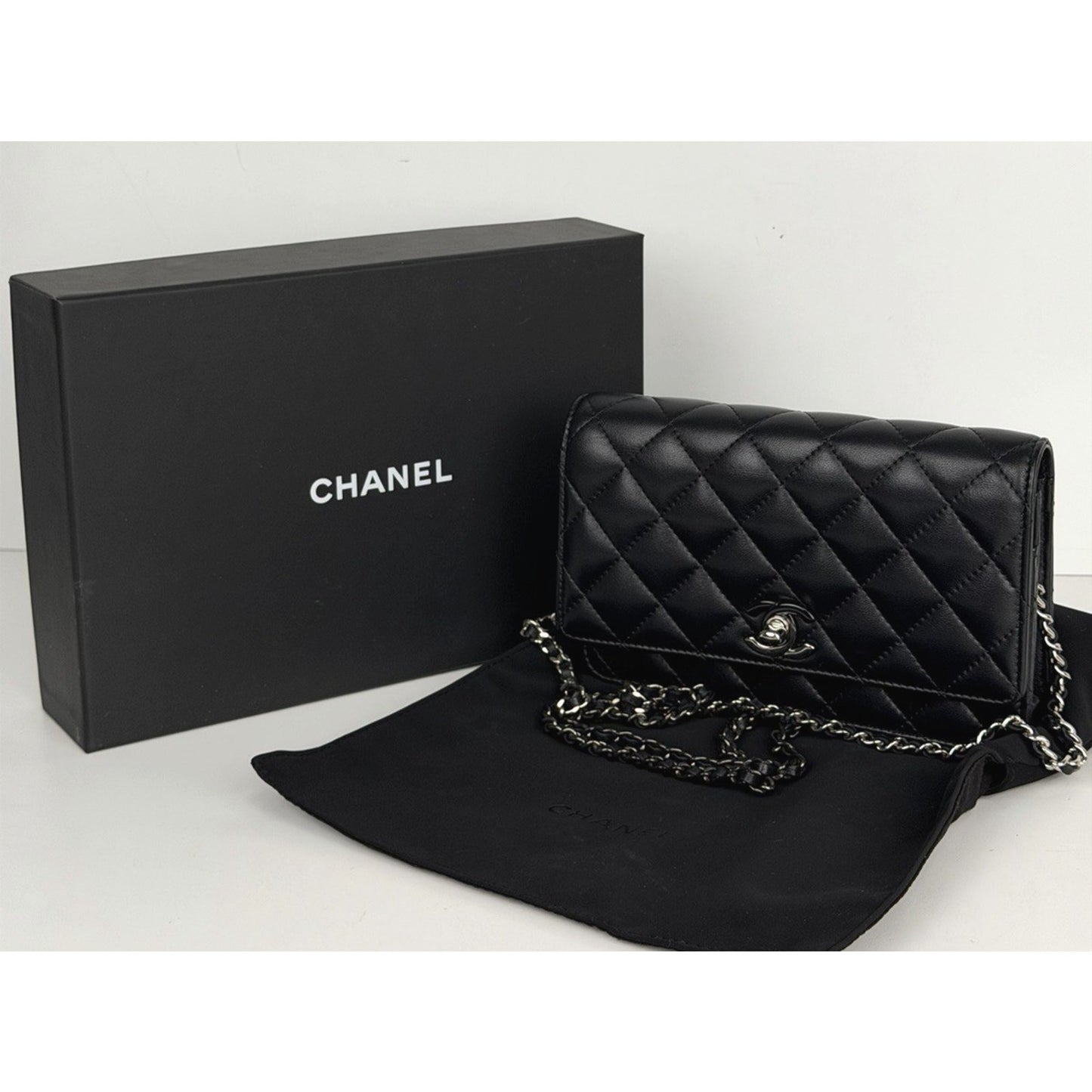 Chanel Classic Wallet on Chain Black Quilted Lambskin Leather NFC R1