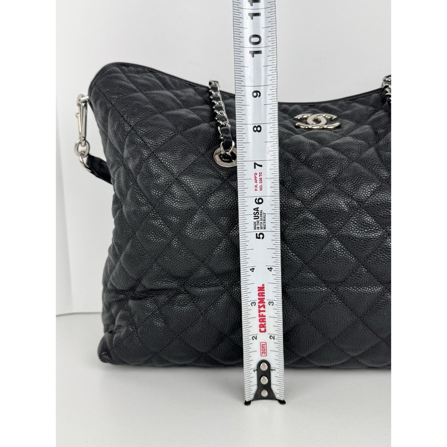 Chanel French Riviera Hobo Caviar Leather Black B-6