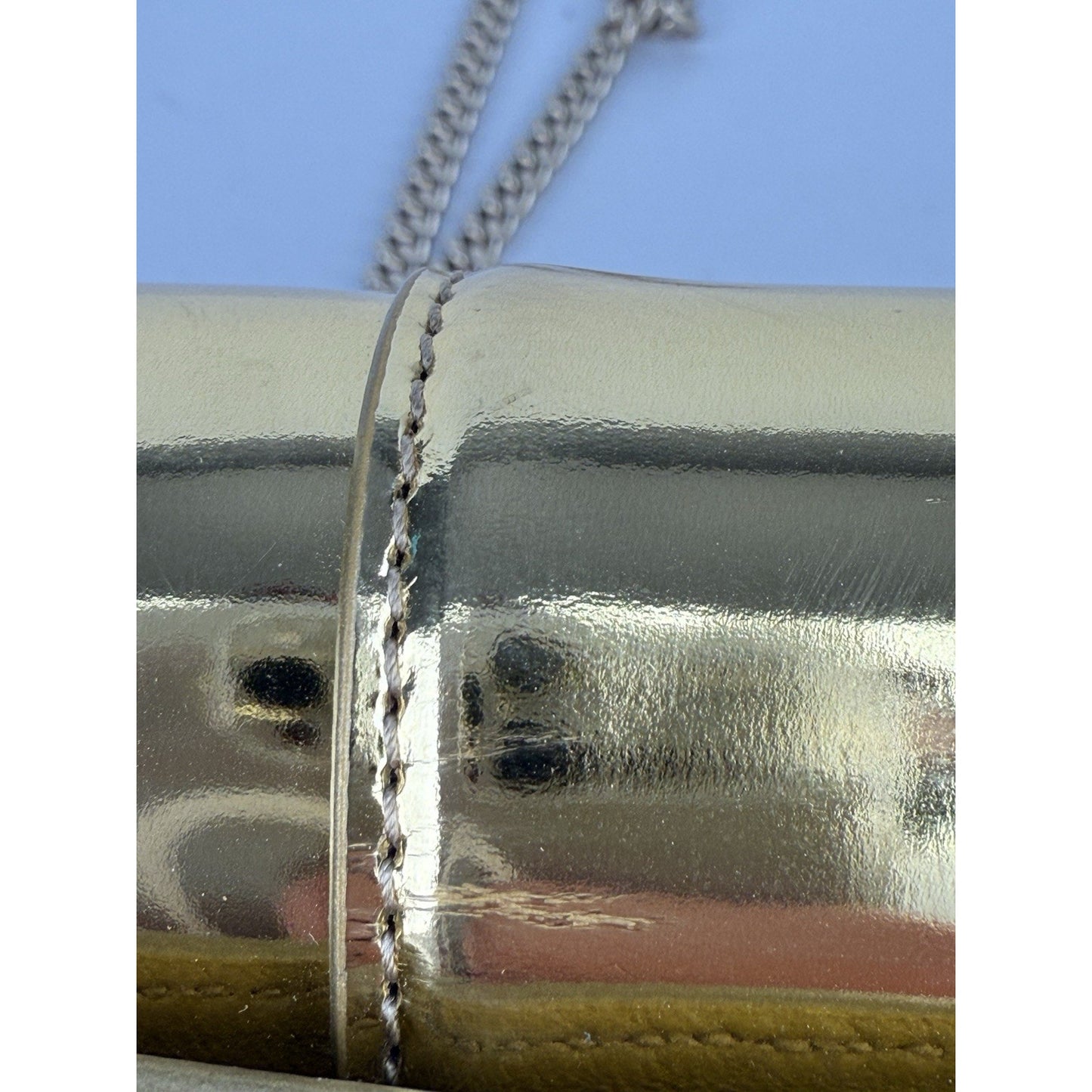 BALENCIAGA Hourglass Mirror Wallet On Chain Bag in Gold