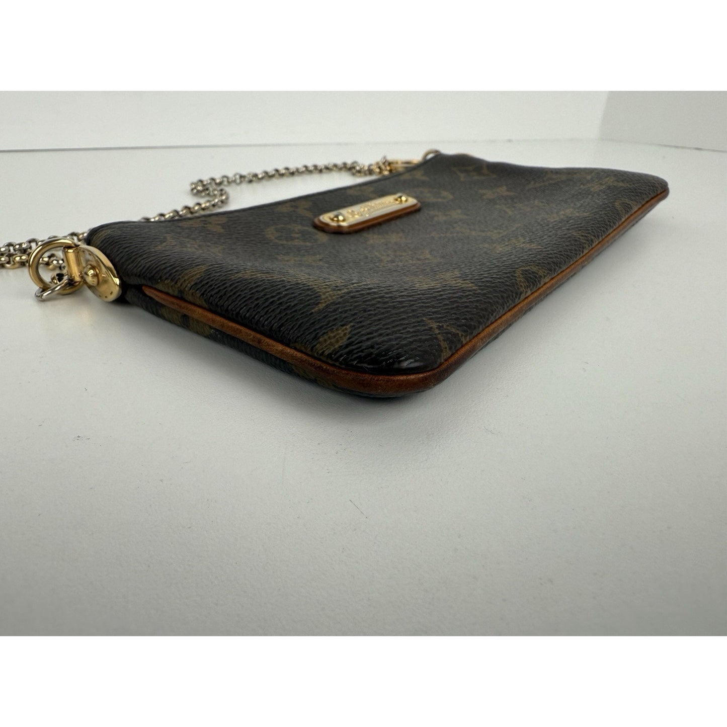 Louis Vuitton Pochette Milano Brown Coated Canvas Women's Shoulder Bag