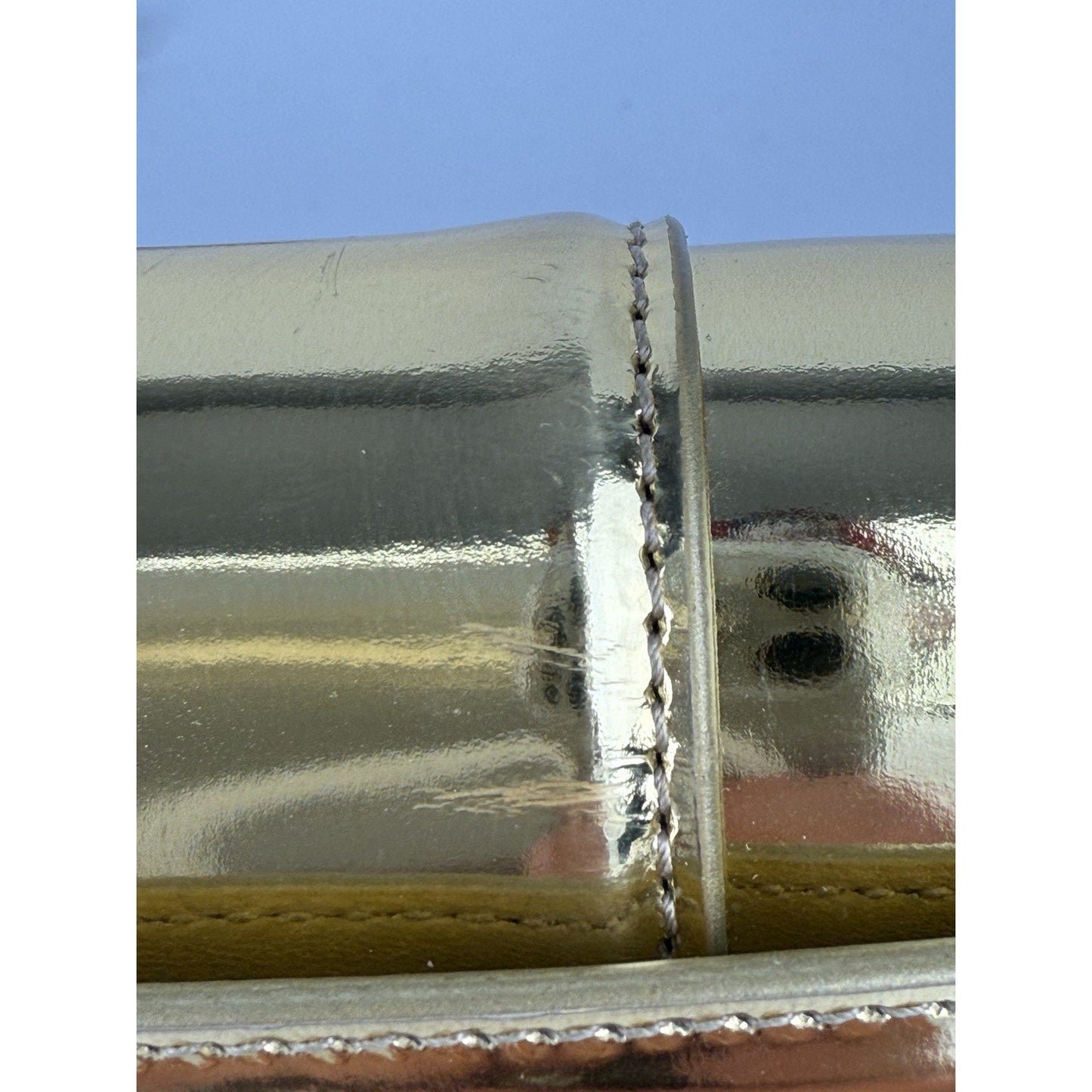 BALENCIAGA Hourglass Mirror Wallet On Chain Bag in Gold
