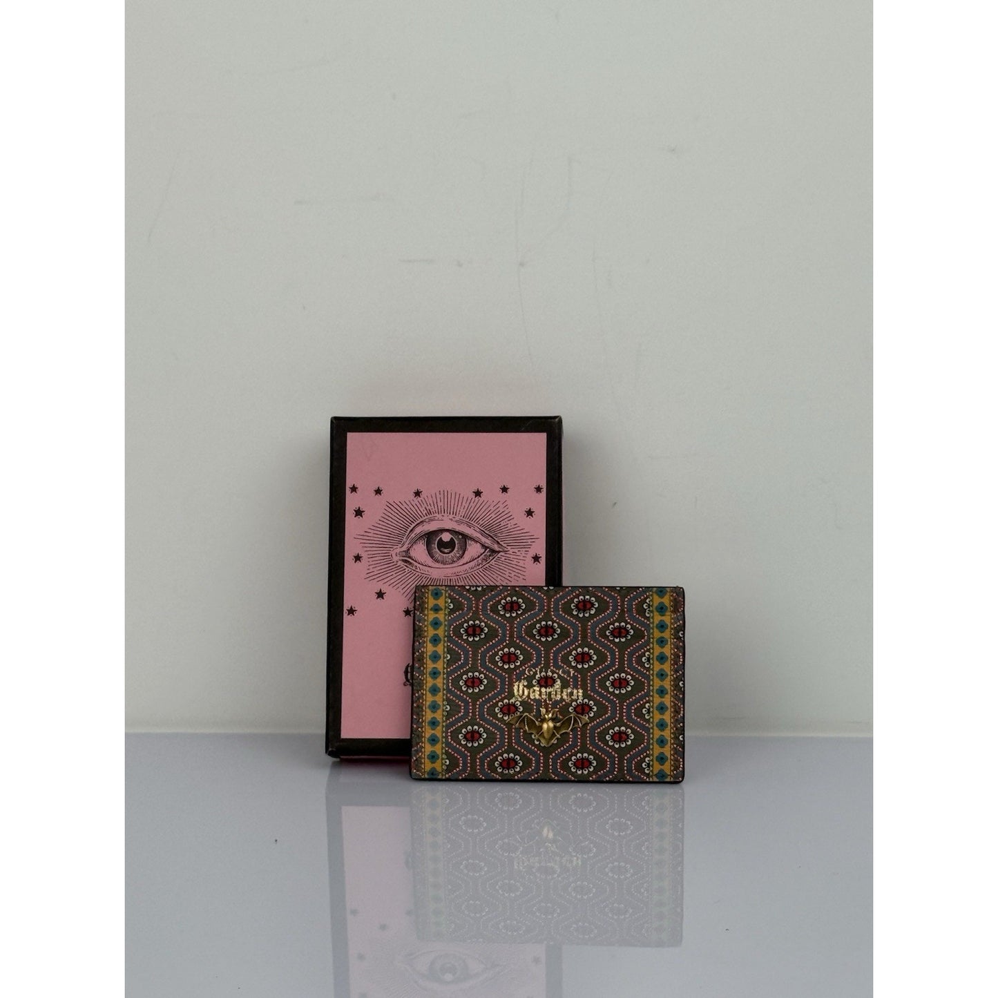 GUCCI Garden Tiger Pink Card Holder Wallet Unisex