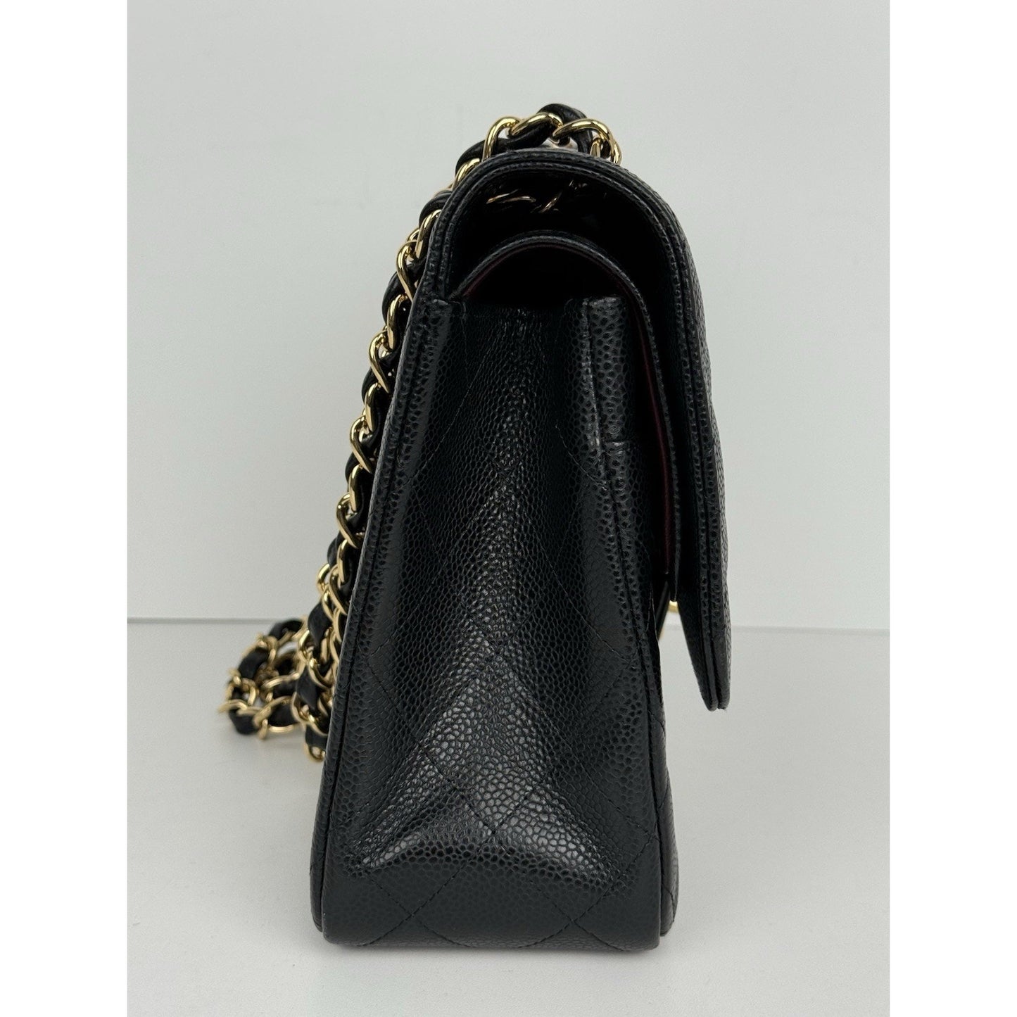 Chanel Classic Caviar Jumbo Double Flap Bag Black with Gold Hardware B-2