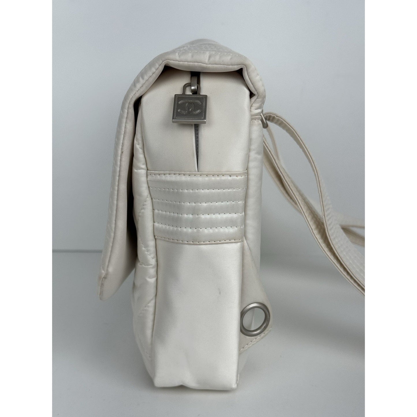 Chanel Ski Sport White Shoulder Bag with Silver Hardware B-9