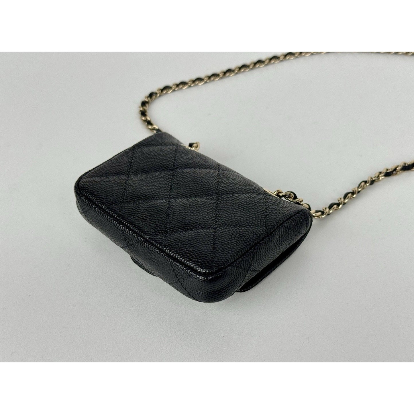 Chanel Classic Flap Chain Belt Bag Quilted Caviar Mini