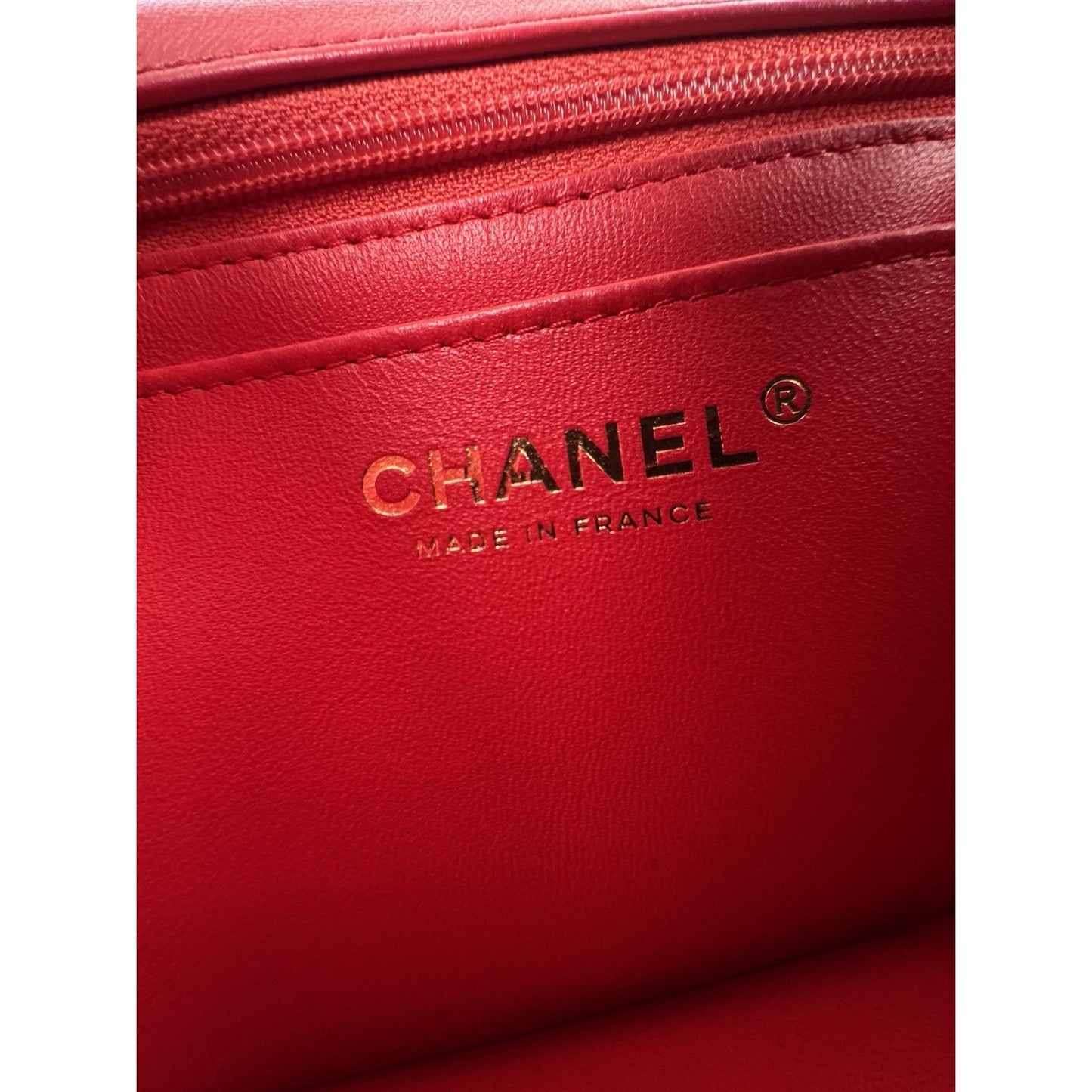 Chanel Lambskin Resin Crystal Square Quilted Monacoco Mini Flap Red C-6