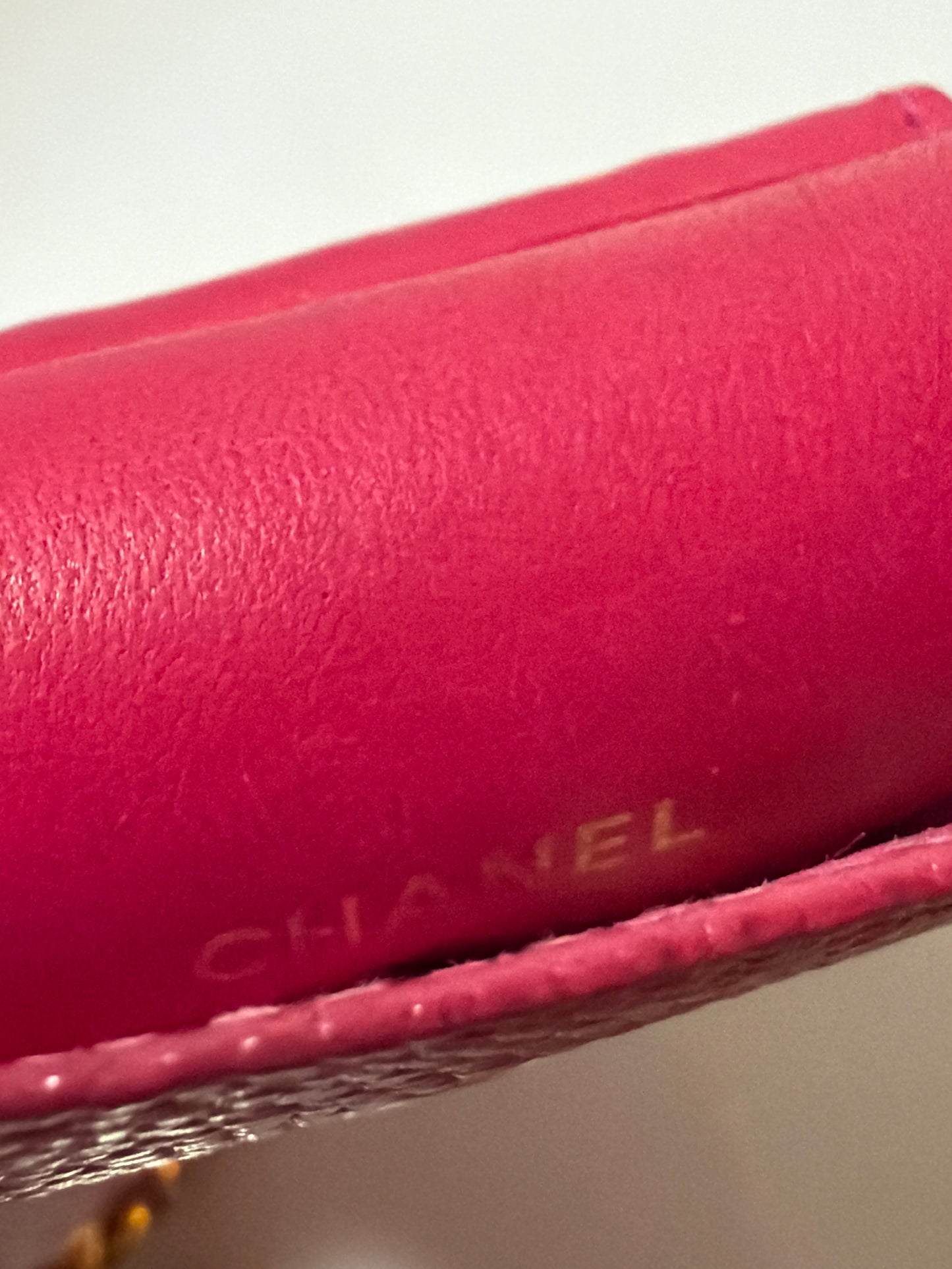 Chanel Vintage CC Phone Holder Crossbody Bag Red Caviar Leather