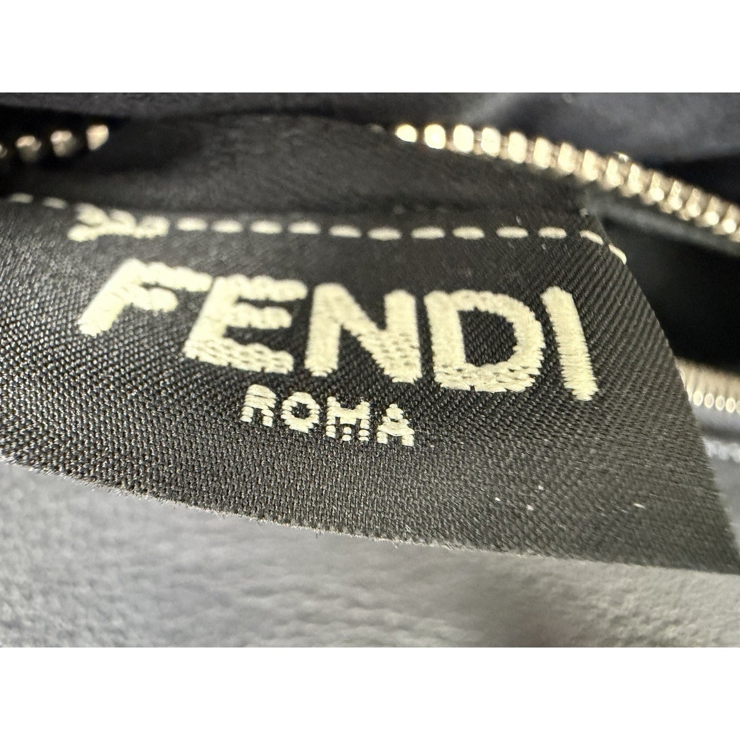 Fendi Ruffle Peekaboo By The Way Tote Bag Regular in Navy Blue Leather S-18