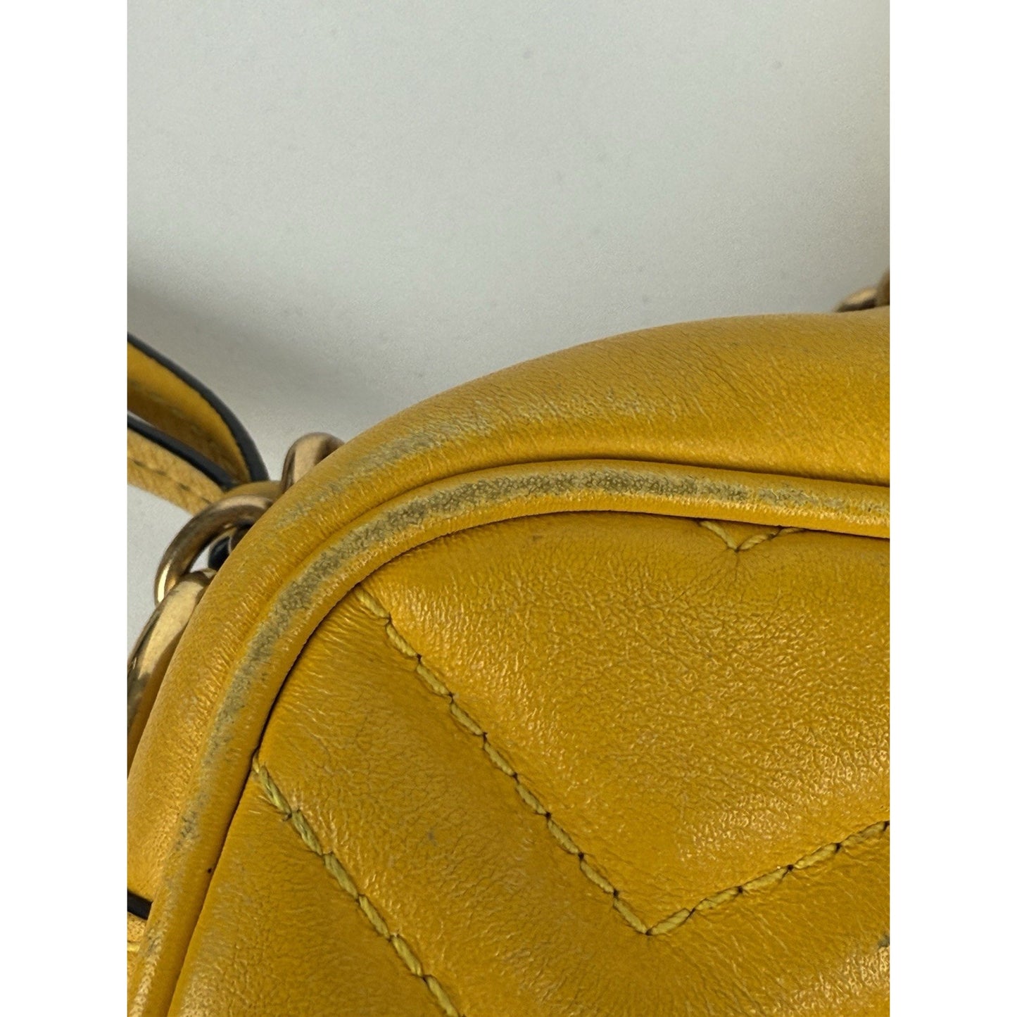 Gucci Mini Marmont Matelassé Yellow Leather Shoulder Bag