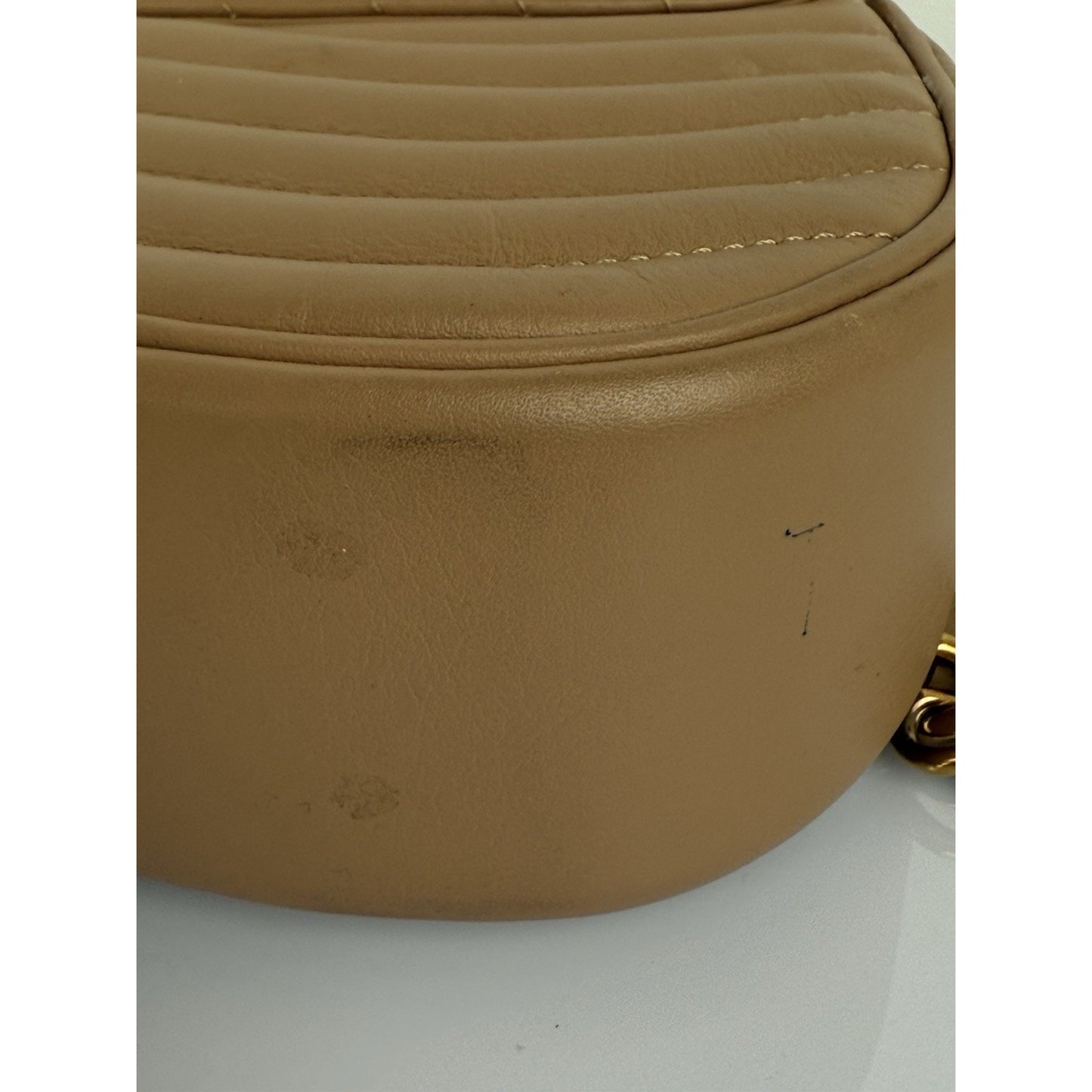LOUIS VUITTON Beige Leather New Wave Chain Strap MM Noisette Shoulder Bag