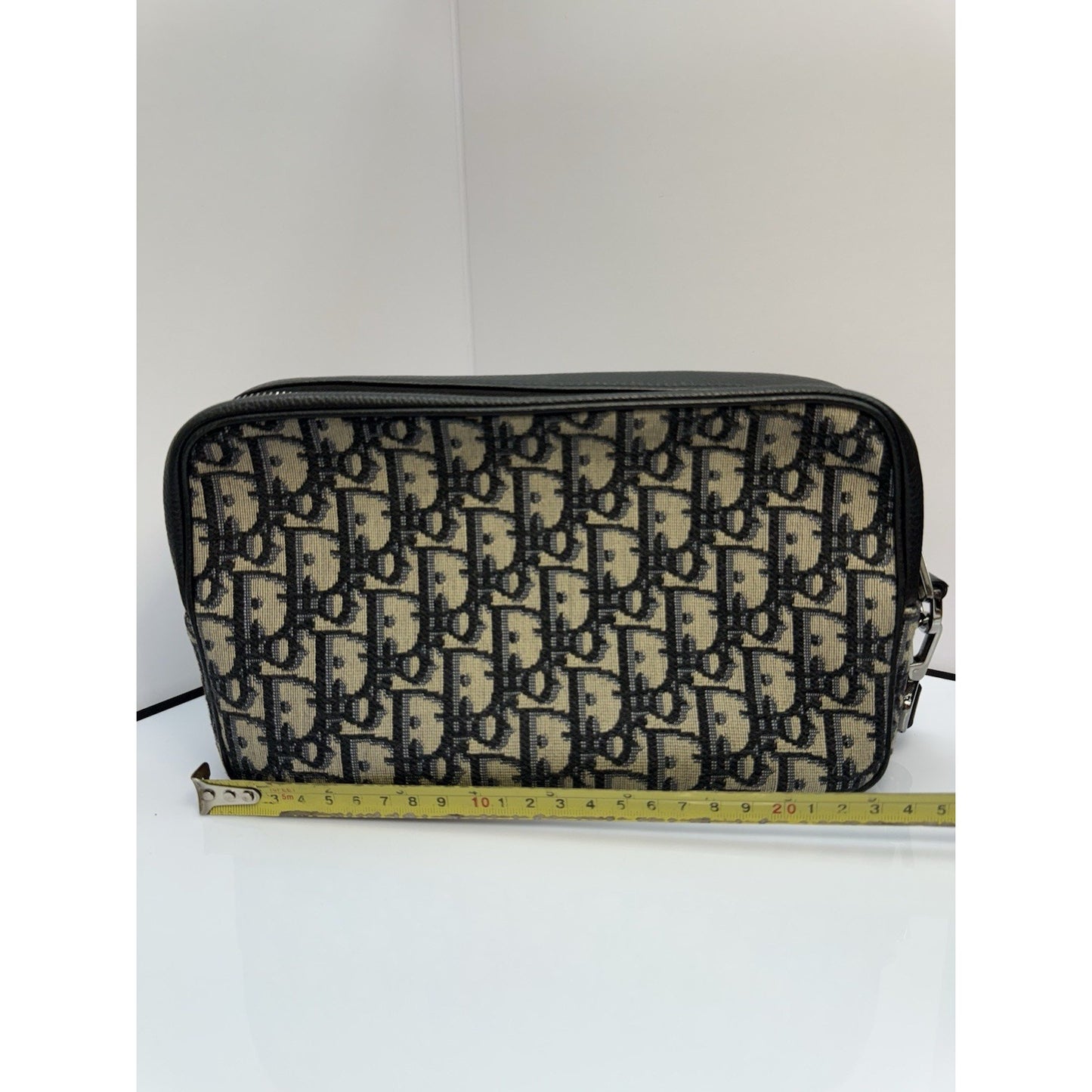 CHRISTIAN DIOR Oblique jacquard Wristlet Pouch Blue