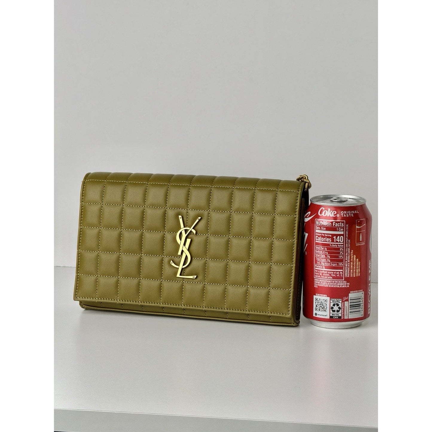 Saint Laurent Cassandre Quilted Leather Shoulder Bag Women's Green