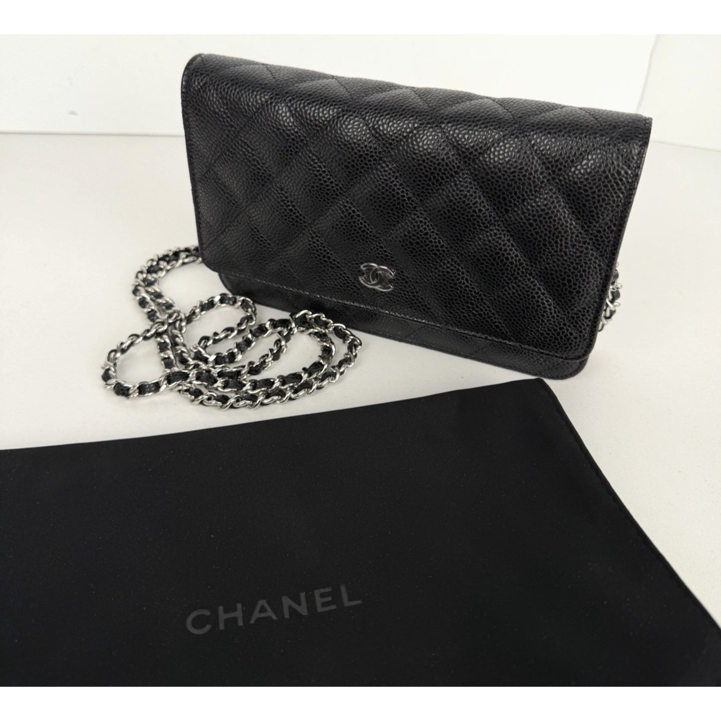 Chanel Classic Wallet On Chain Bag in Black Caviar Leather 2019 E-5