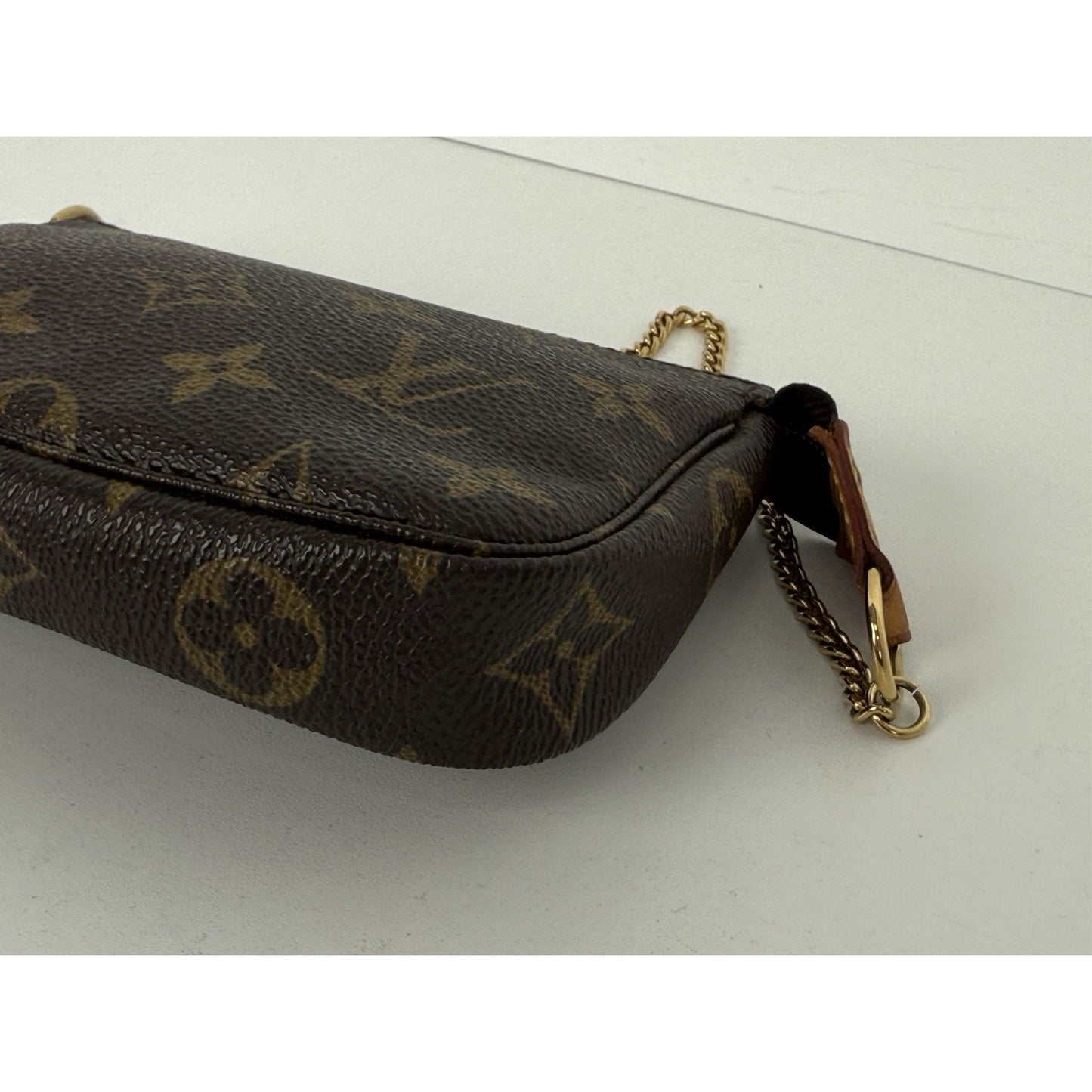 Louis Vuitton Mini Pochette Accessoires Monogram Canvas Brown with Gold Hardware