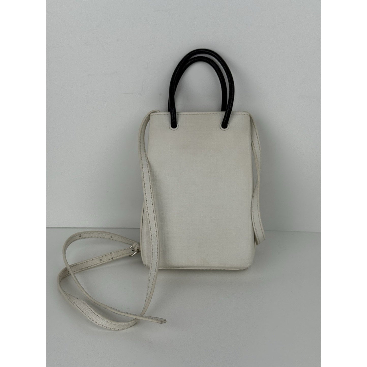Balenciaga Leather White Phone Women's Shoulder Bag