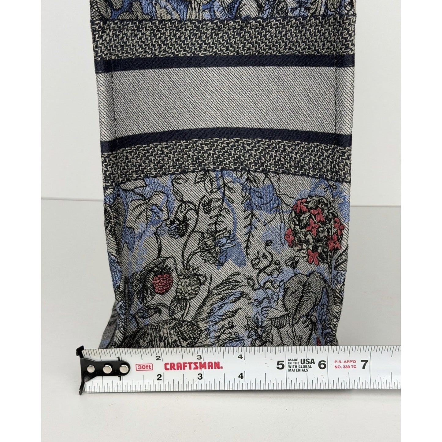 Christian Dior Book Tote Bag Large in Blue Embroidered "Jardin Magique" 2022 C5