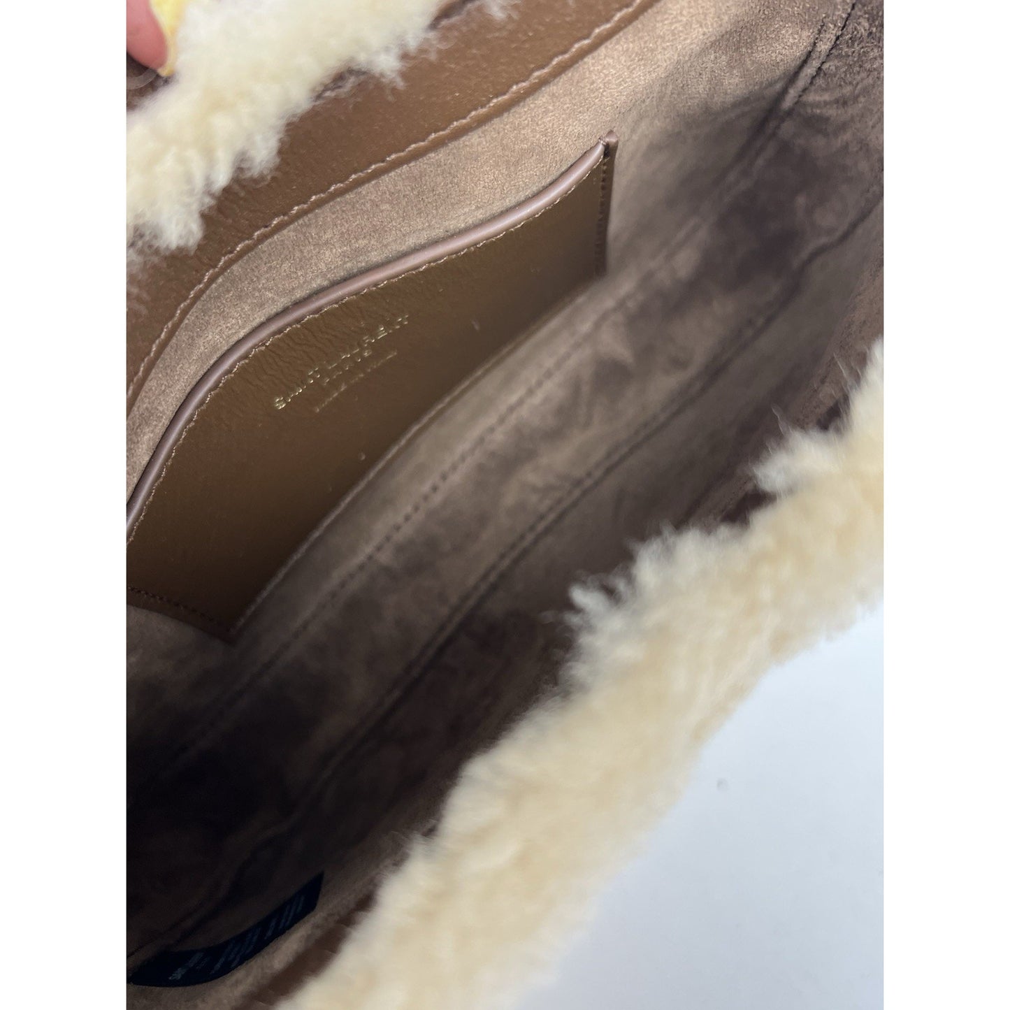 Saint Laurent Le 5 A 7 Mini Shearling & Leather Hobo Women’s Bag C-5