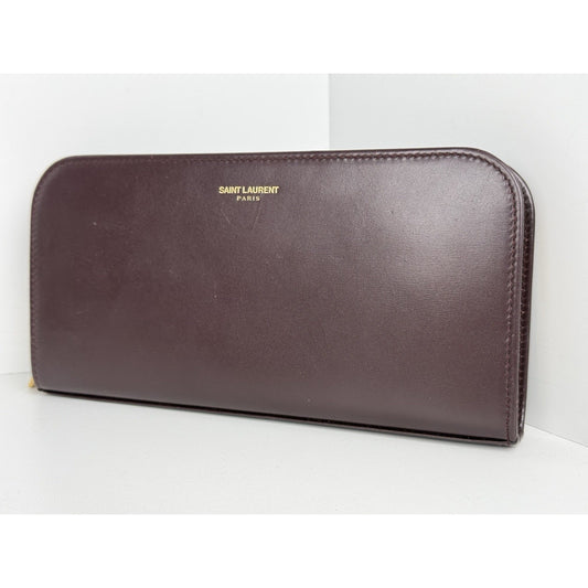 Saint Laurent Amerena Zip Around Wallet Burgundy Leather