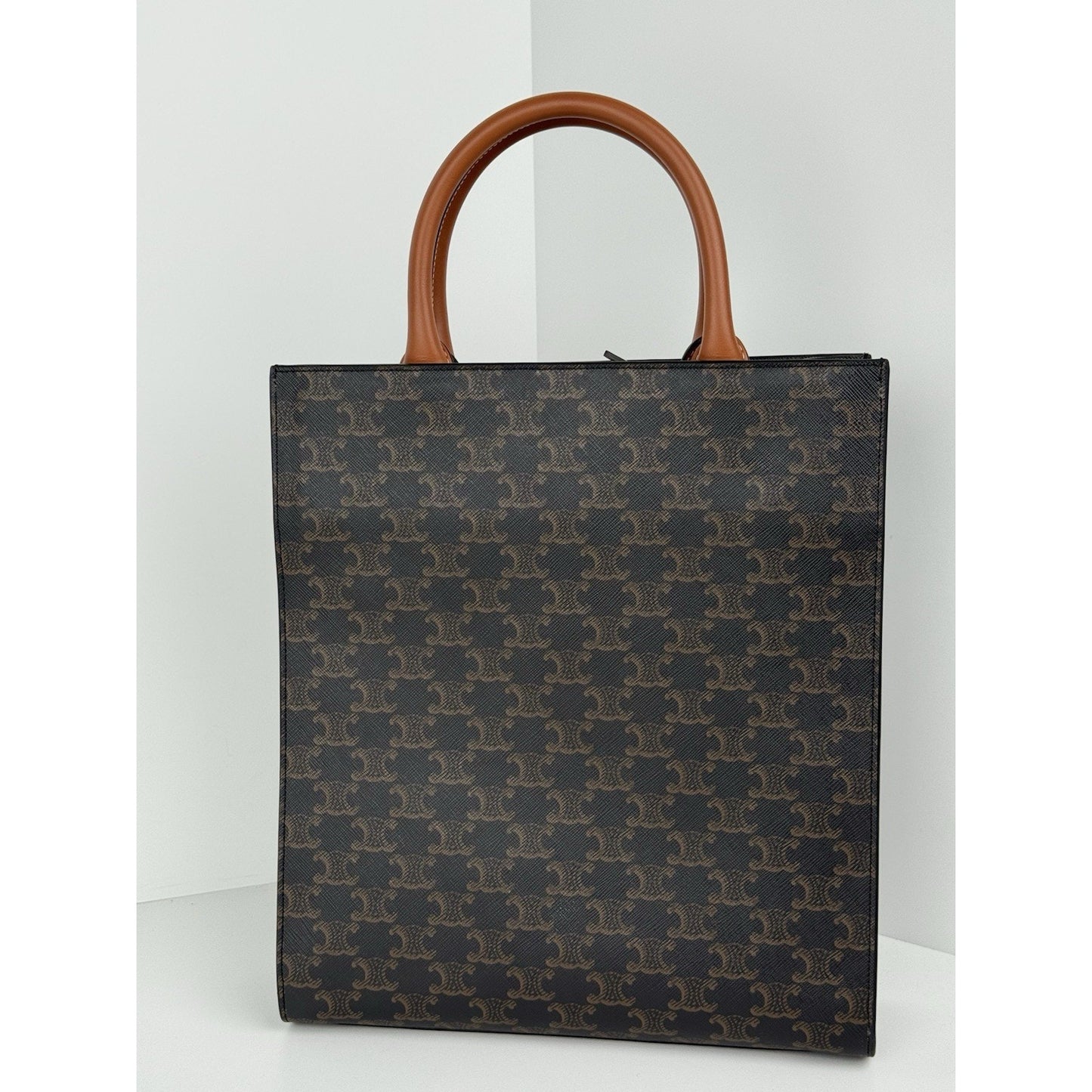 Celine Vertical Cabas Tote Triomphe Coated Canvas