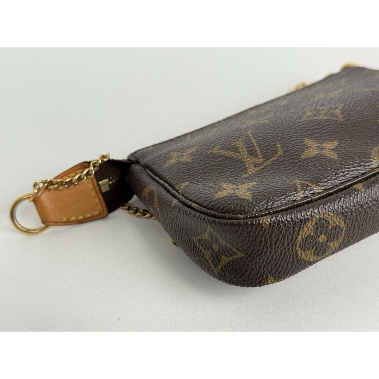 Louis Vuitton Mini Pochette Accessoires Monogram Canvas Brown with Gold Hardware