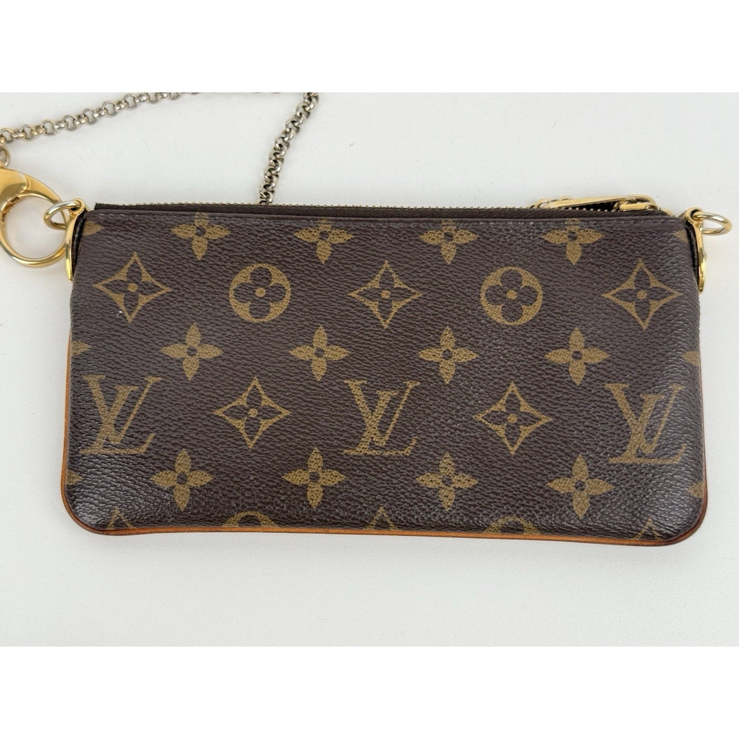 Louis Vuitton Pochette Milano Brown Coated Canvas Women's Shoulder Bag