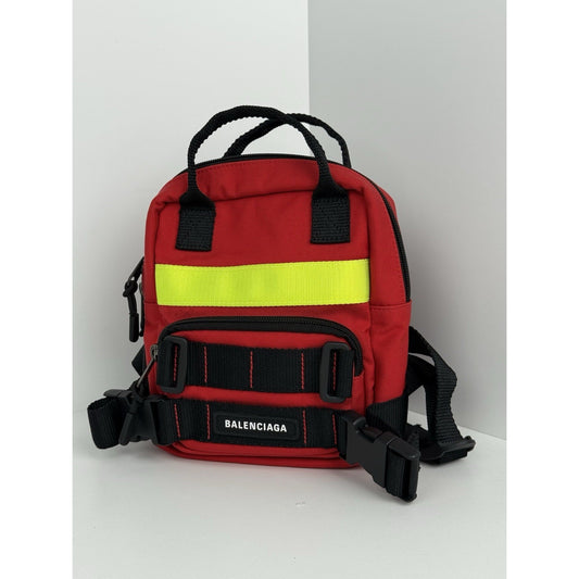 Balenciaga Fireman Backpack with Neon Yellow Reflective Stripe