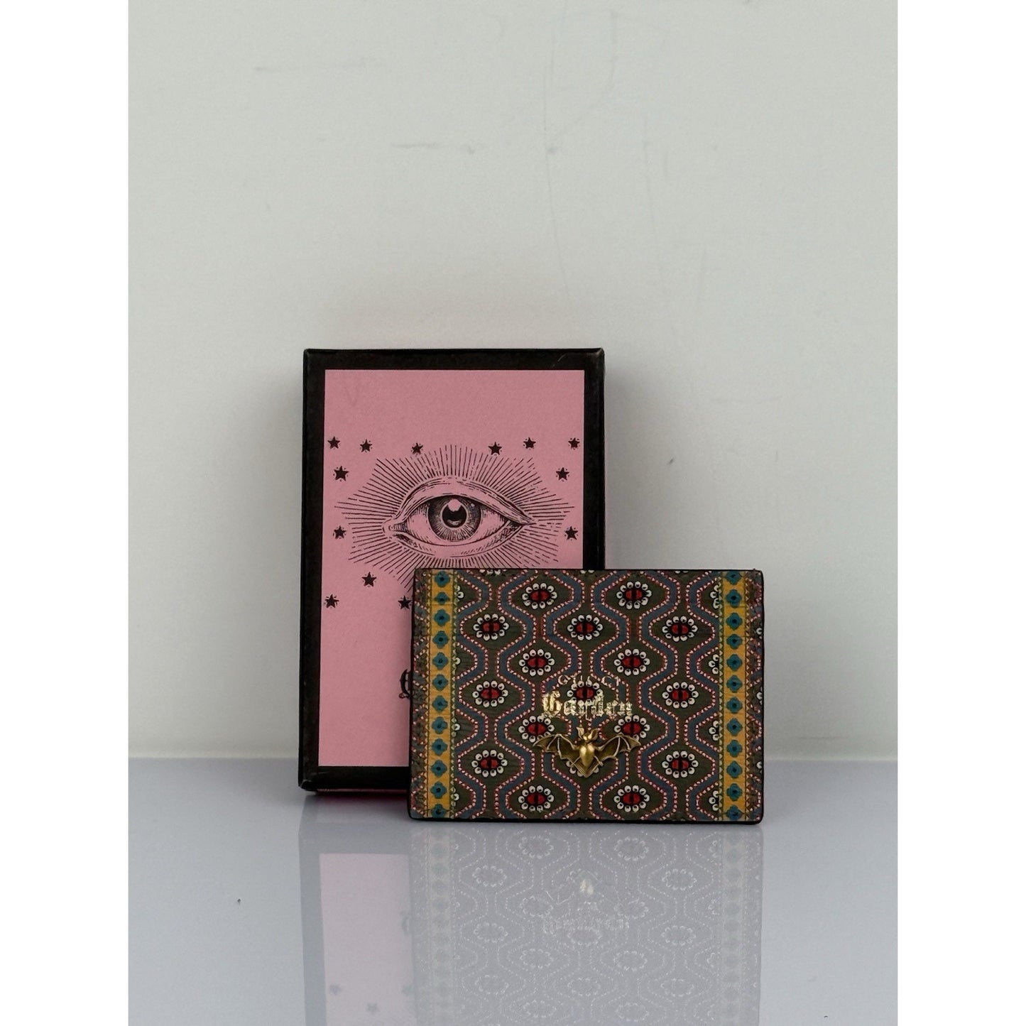 GUCCI Garden Tiger Pink Card Holder Wallet Unisex