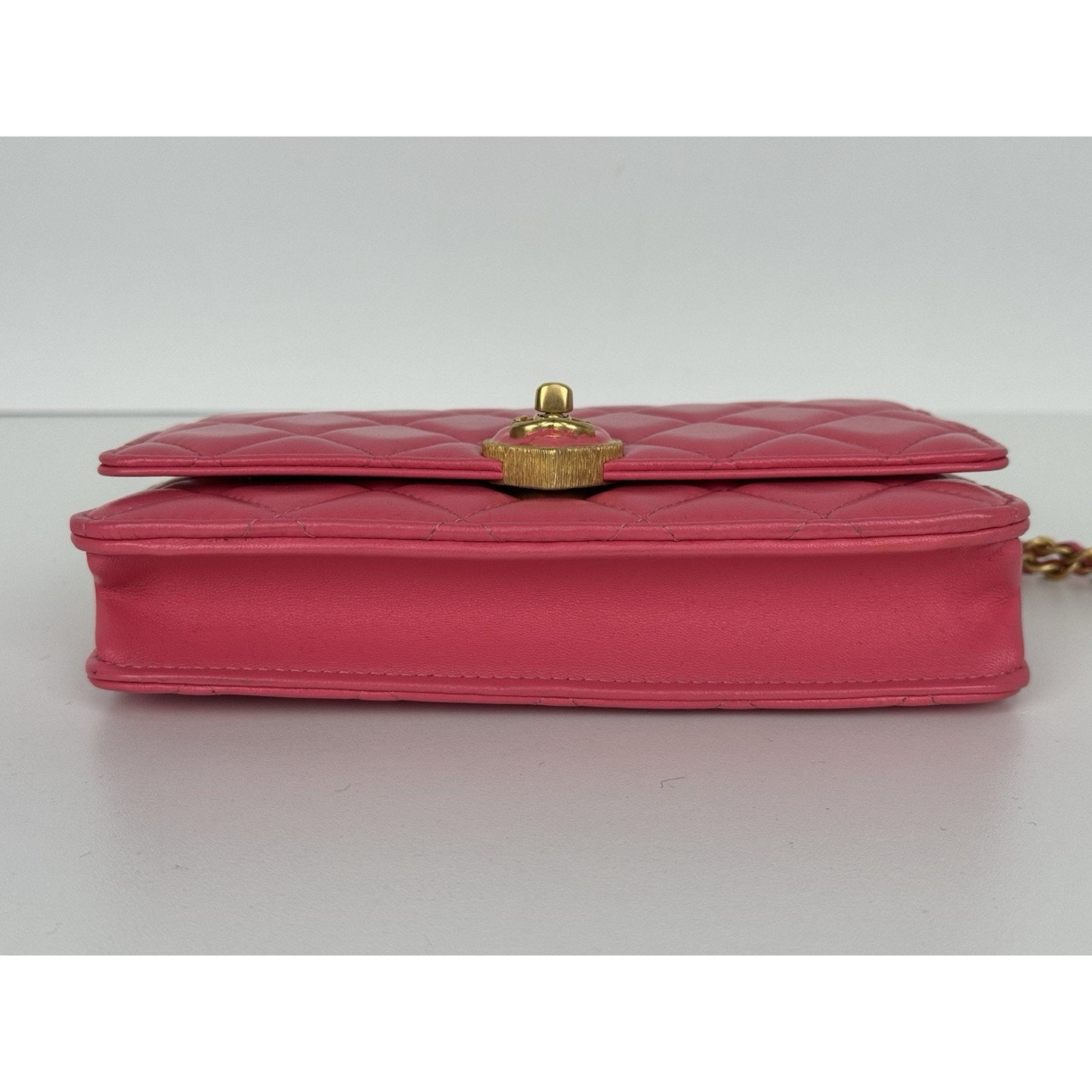 Chanel Heart Wallet on Chain Pink Leather with Gold Hardware C-6