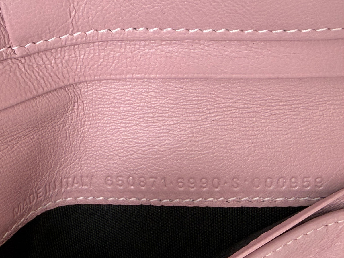 Balenciaga Cash Flap Coin Card Holder in Blush Pink Leather YK2