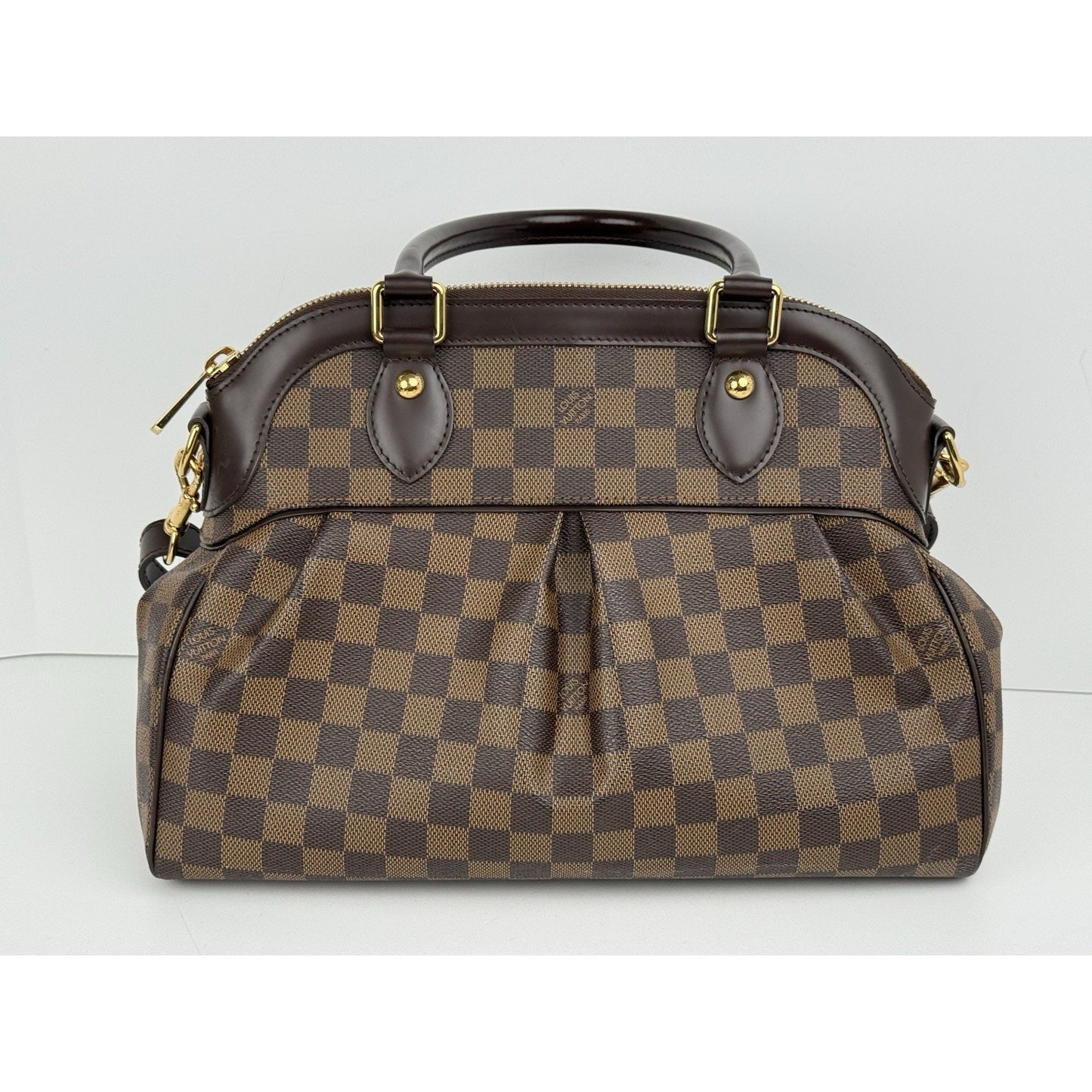 Louis Vuitton Trevi Shoulder Bag PM Brown Canvas Damier Ebene