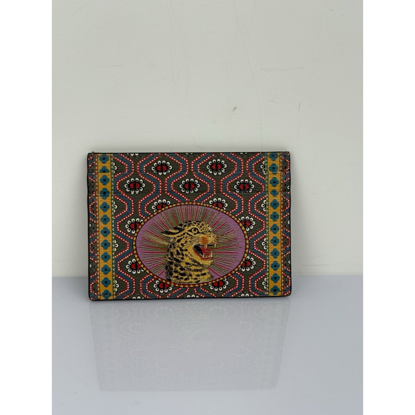 GUCCI Garden Tiger Pink Card Holder Wallet Unisex
