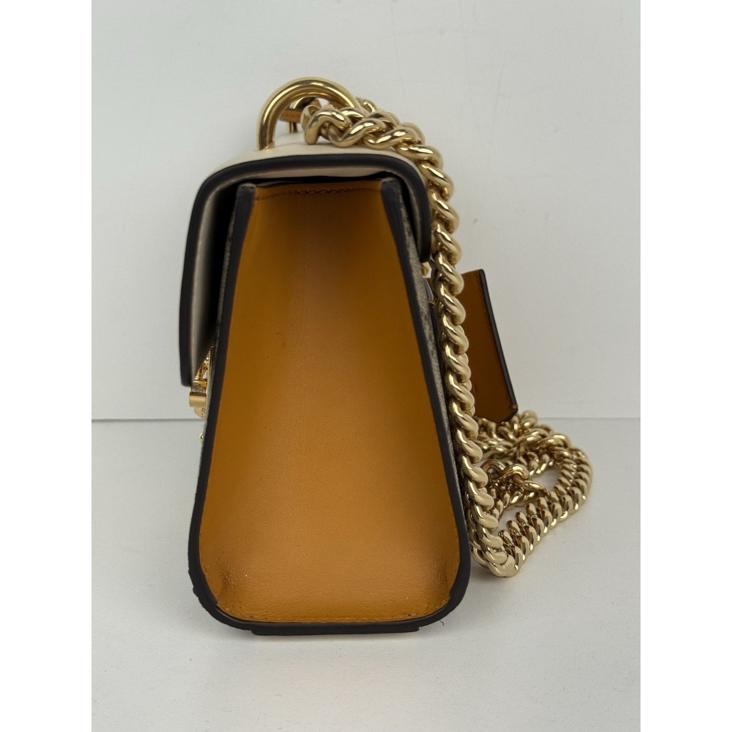 Gucci GG Supreme Monogram Small Padlock Shoulder Bag Beige with Gold Hardware
