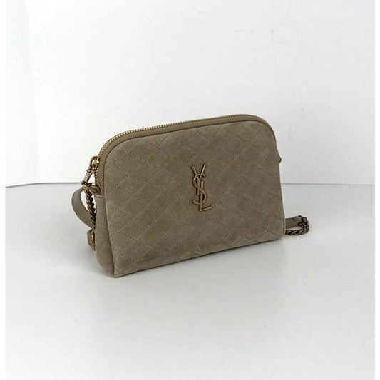 Saint Laurent Gaby Zipped Pouch Suede Women's Crossbody Bag