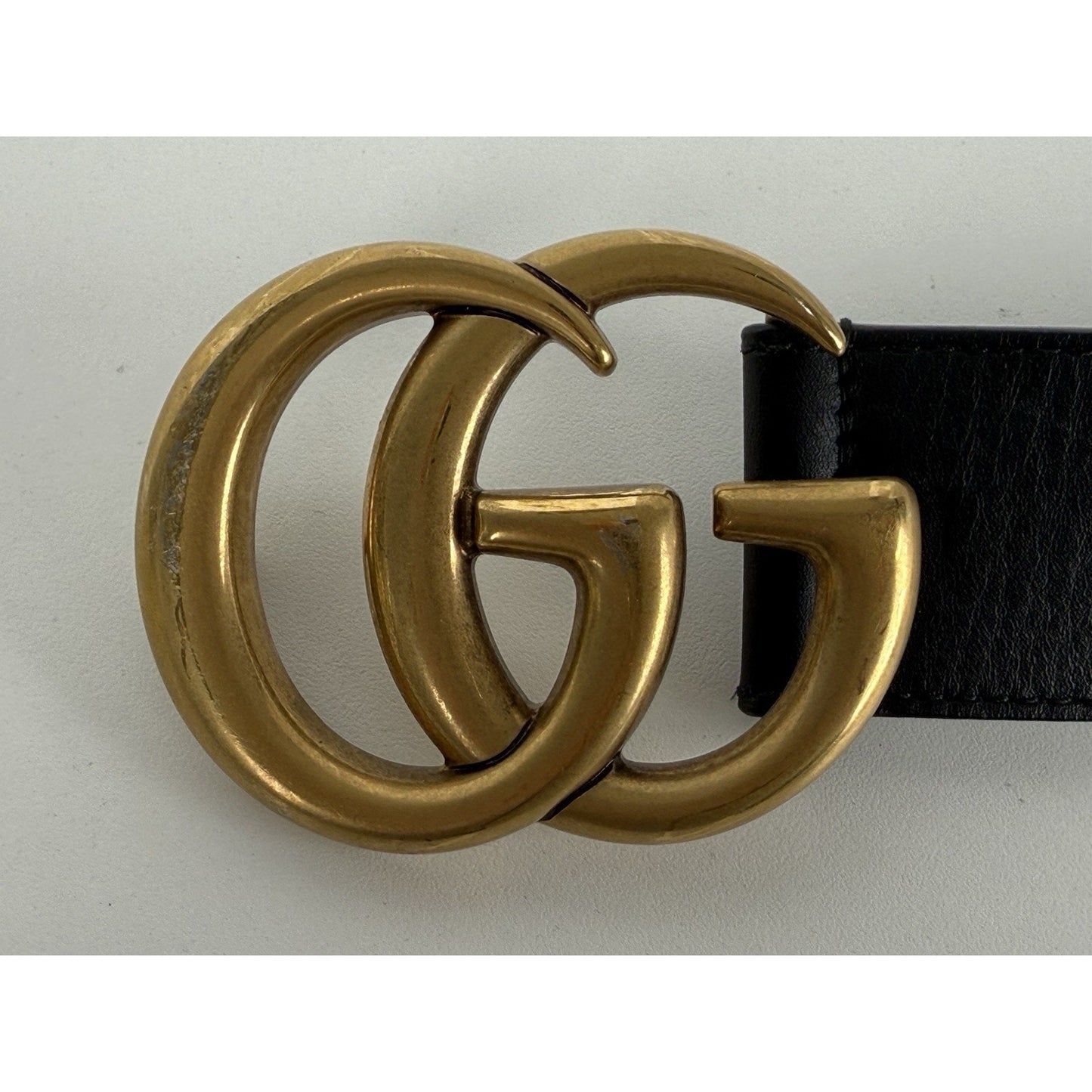 Gucci Interlocking GG Black Leather Women's Belt 85/34