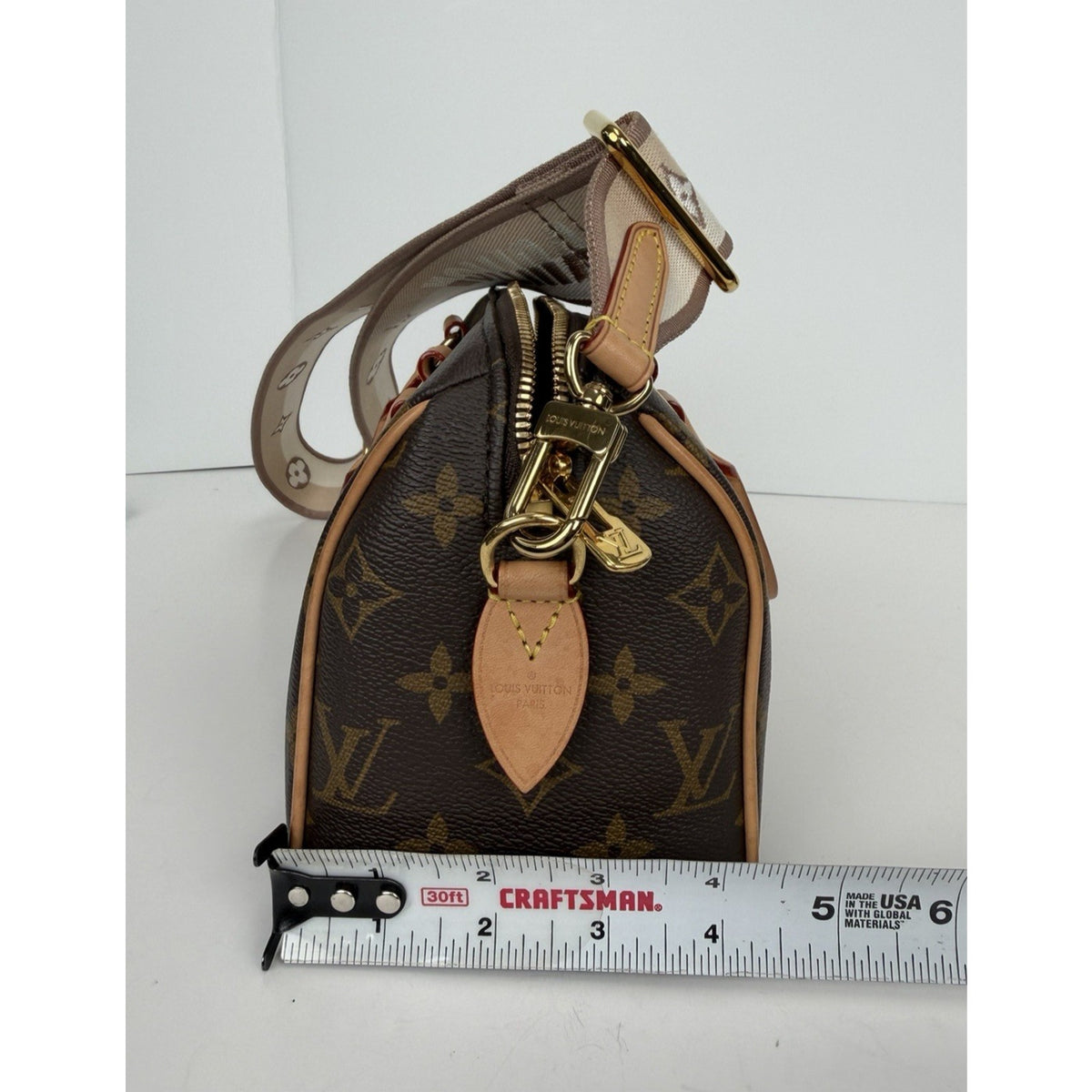 Louis Vuitton Speedy Bandouliere 20 Top Handle Bag Monogram Coated Canvas NFC F3