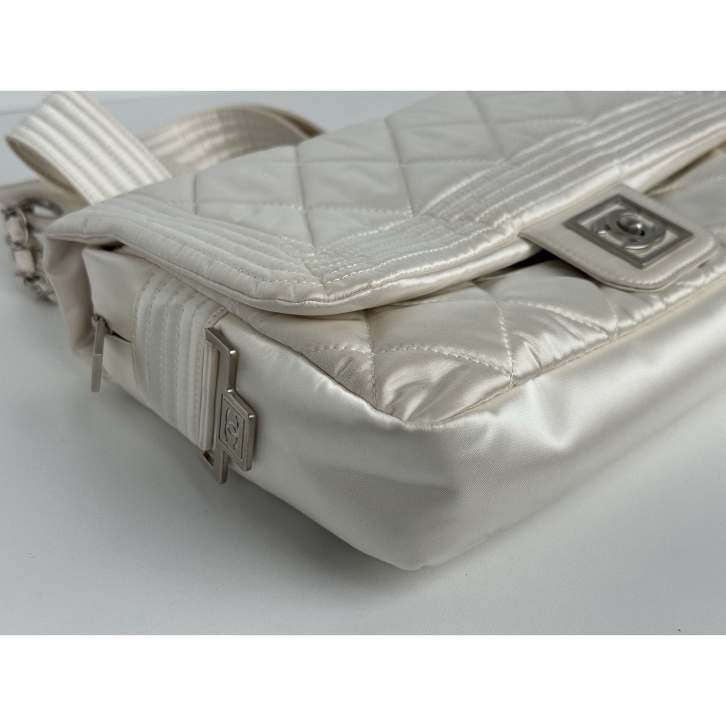 Chanel Ski Sport White Shoulder Bag with Silver Hardware B-9