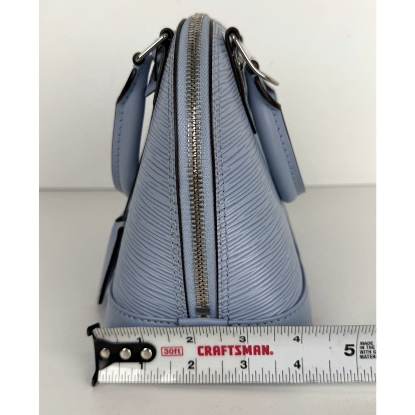 Louis Vuitton Epi Alma BB Bag in Textured Bleu Nuage Leather NFC D9