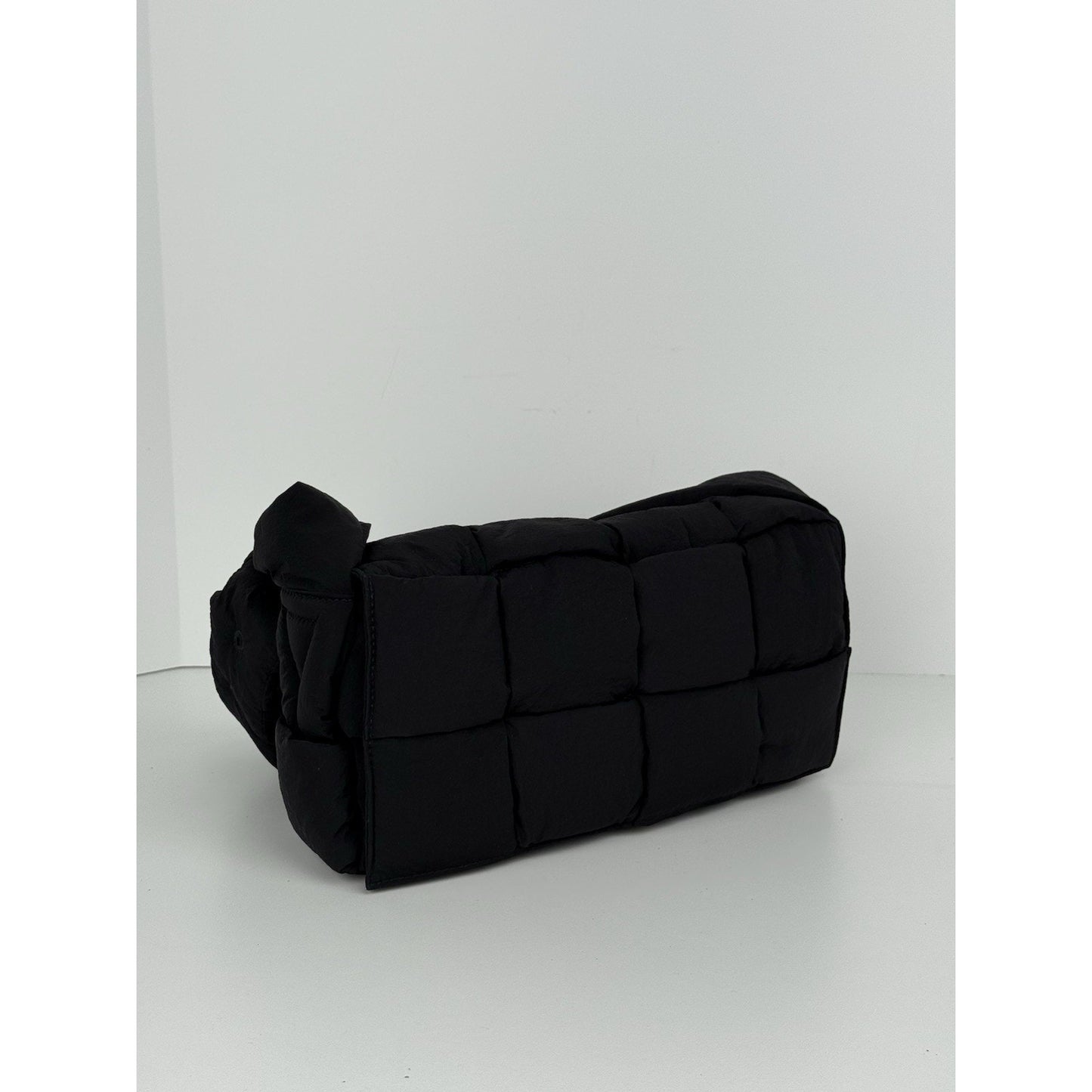 BOTTEGA VENETA Maxi Padded Tech Cassette Shoulder Bag Black Nylon Shoulder Bag