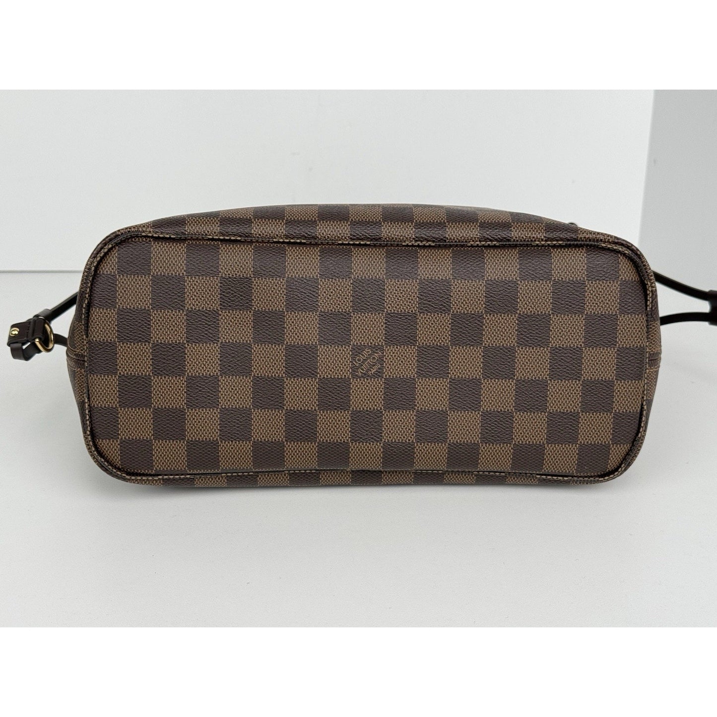 Louis Vuitton Neverfull PM Damier Ebene Canvas Tote Brown with Gold Hardware