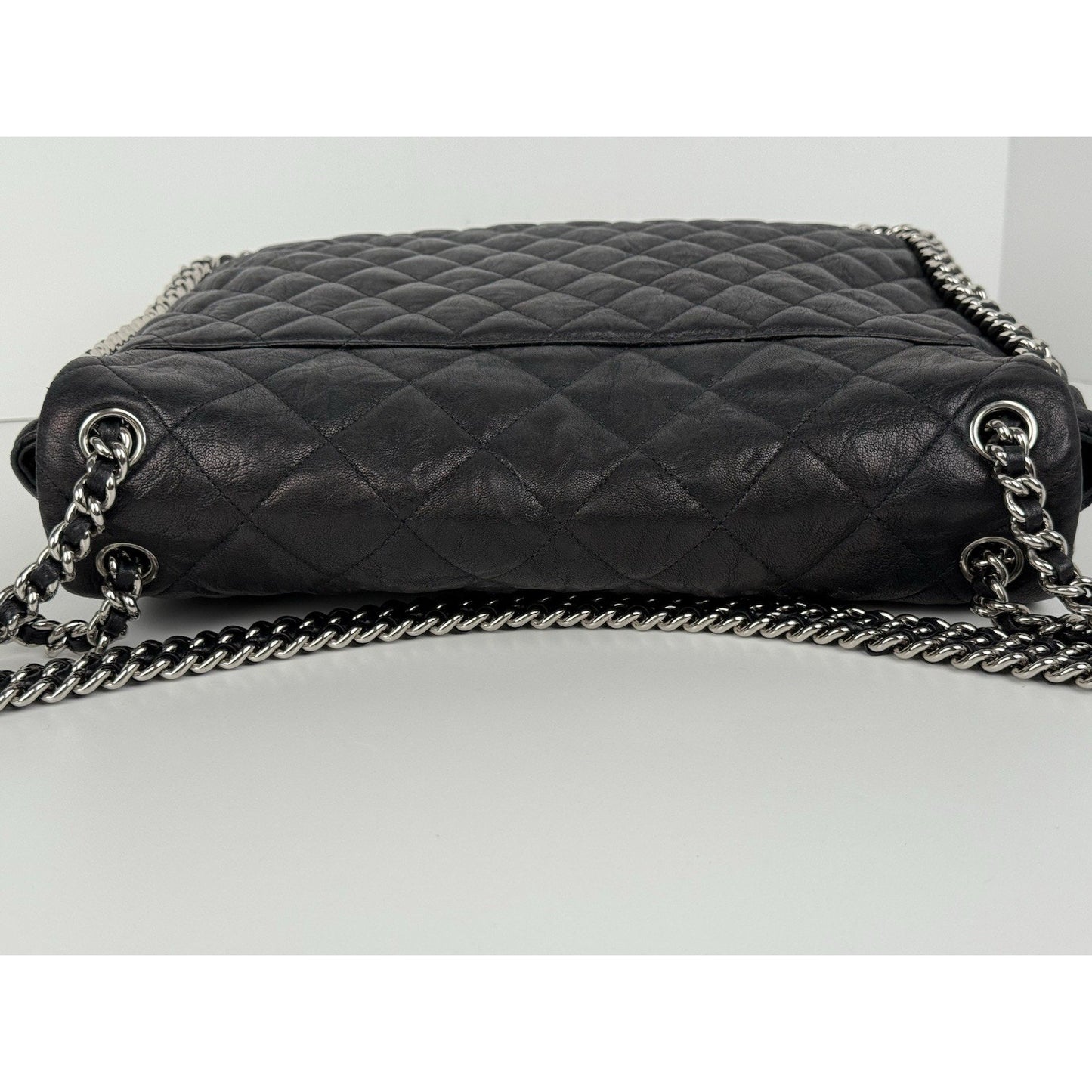 Chanel Paris-Dallas Maxi Chain Around Flap Bag Quilted Black Leather