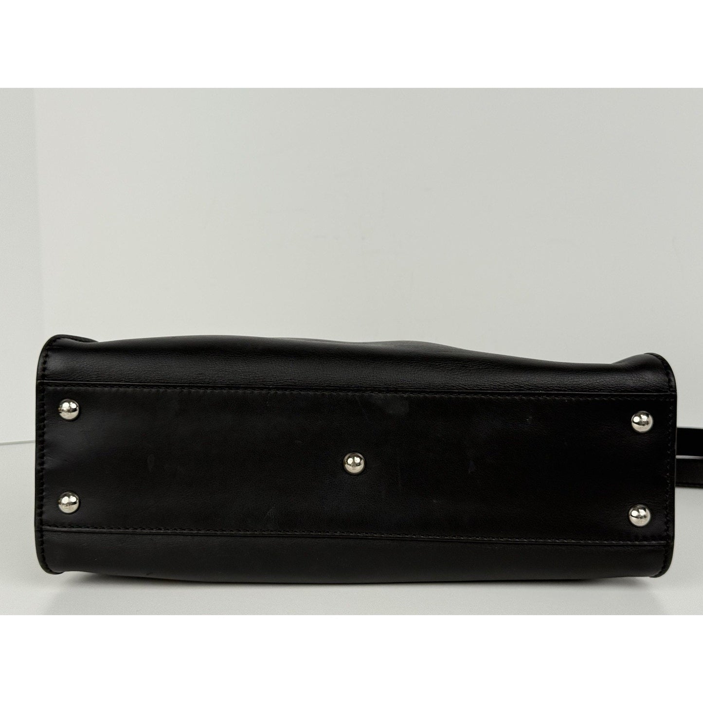 Fendi Peekaboo Large Black Leather Top Handle Women's Bag