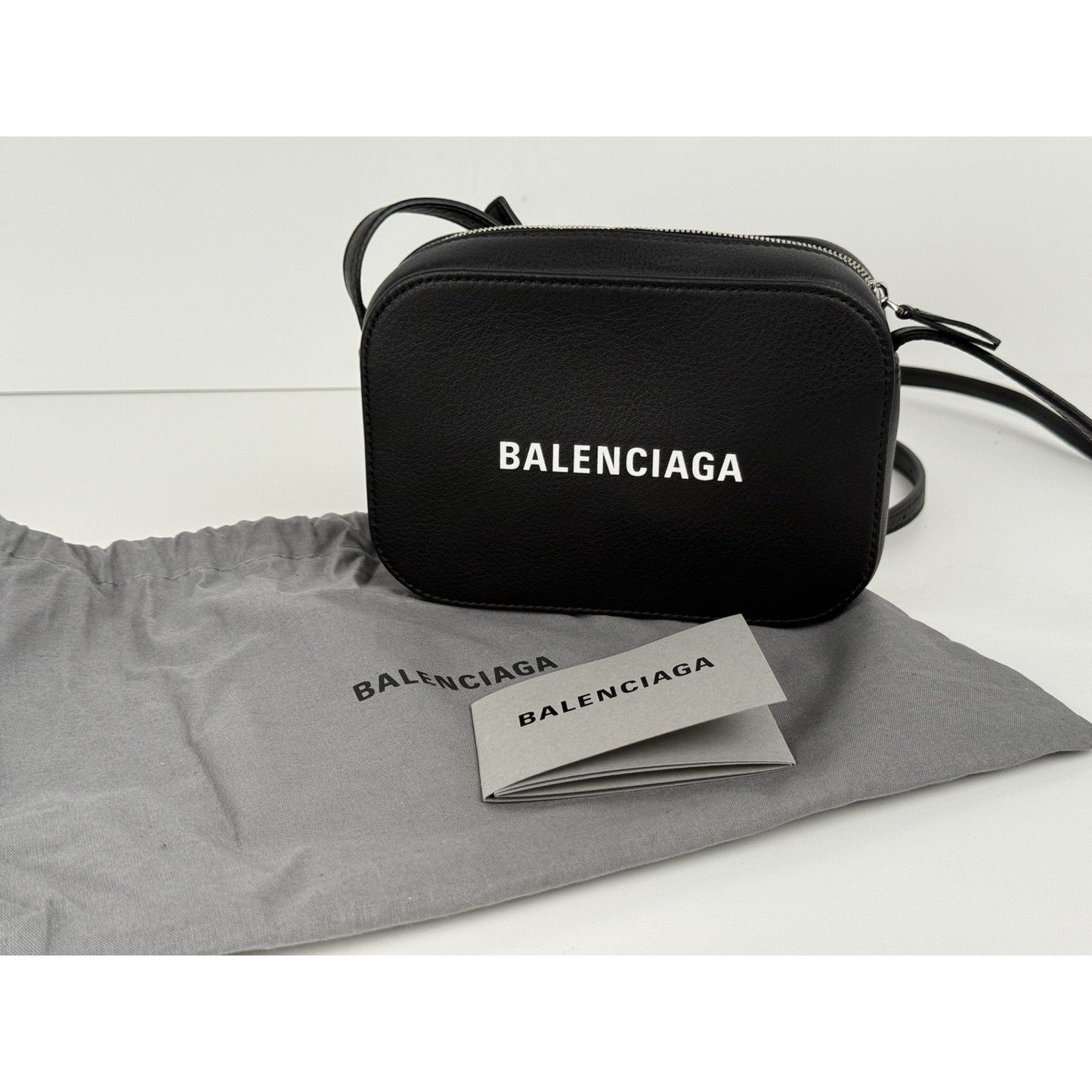 BALENCIAGA Black Calfskin Logo XS Everyday Women's Camera Bag