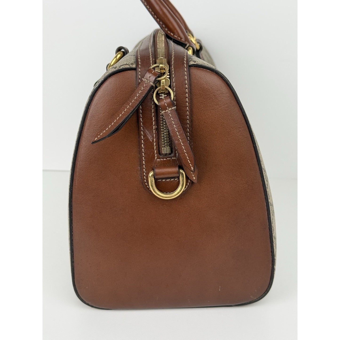 Gucci GG Supreme Brown Canvas Monogram Boston Bag