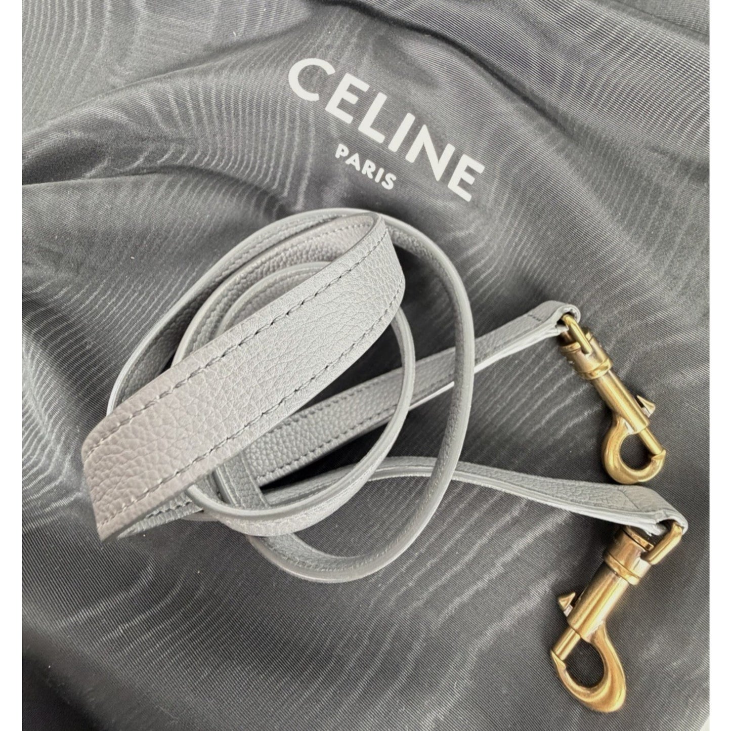 Celine Nano Luggage Bag in Grey Structured Calfskin Leather B-9