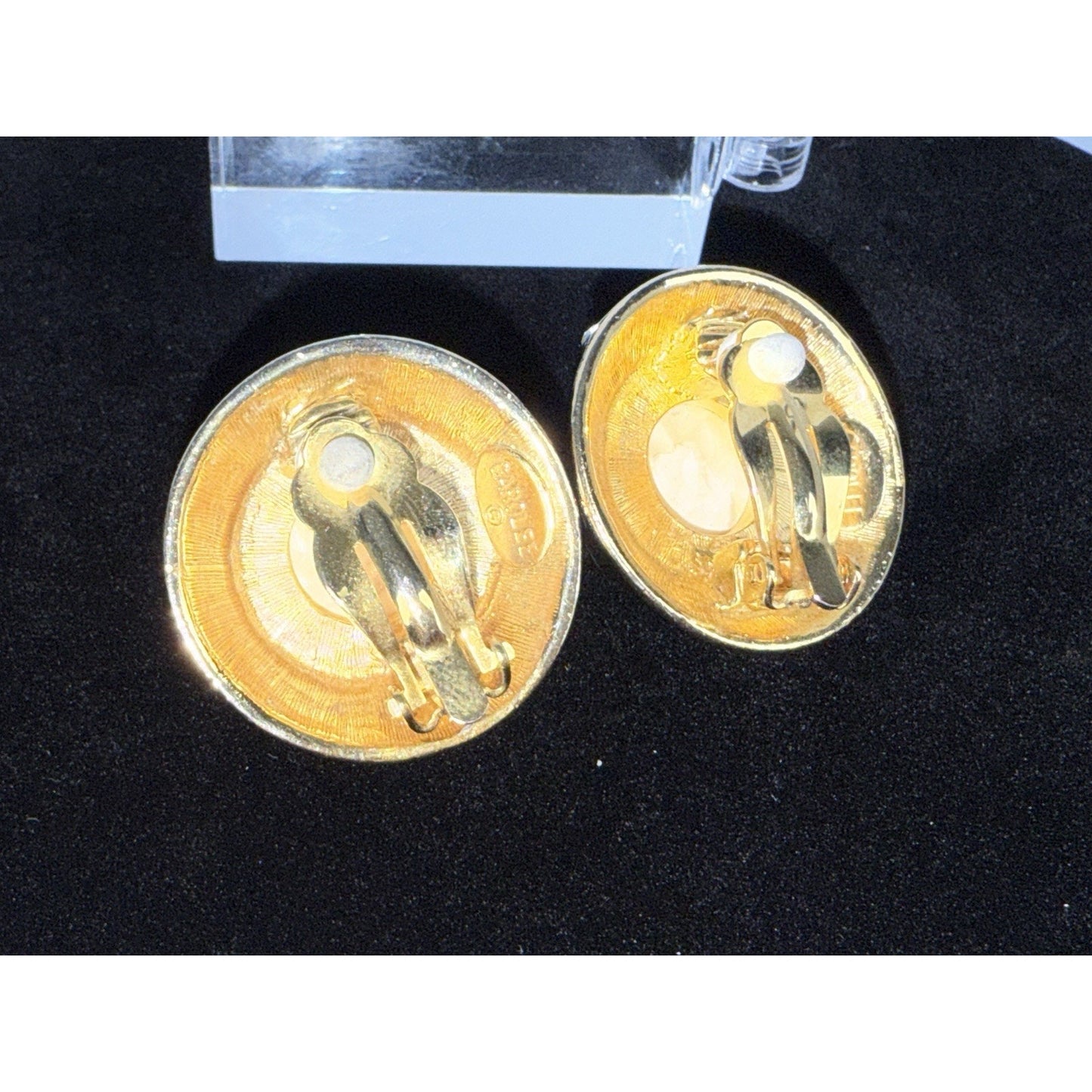 Chanel Vintage Faux Pearl Earrings Clip-On Gold