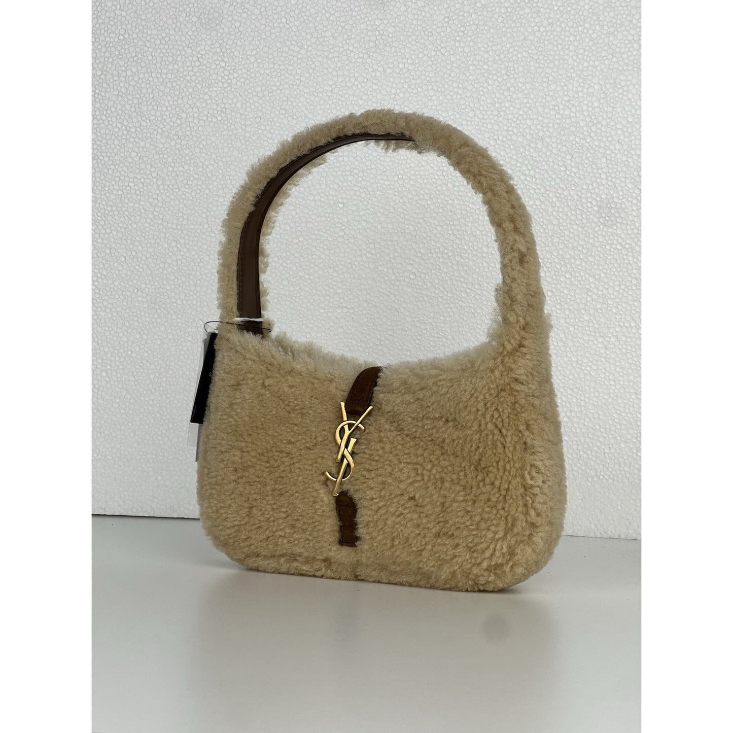 Saint Laurent Le 5 A 7 Mini Shearling & Leather Hobo Women’s Bag C-5