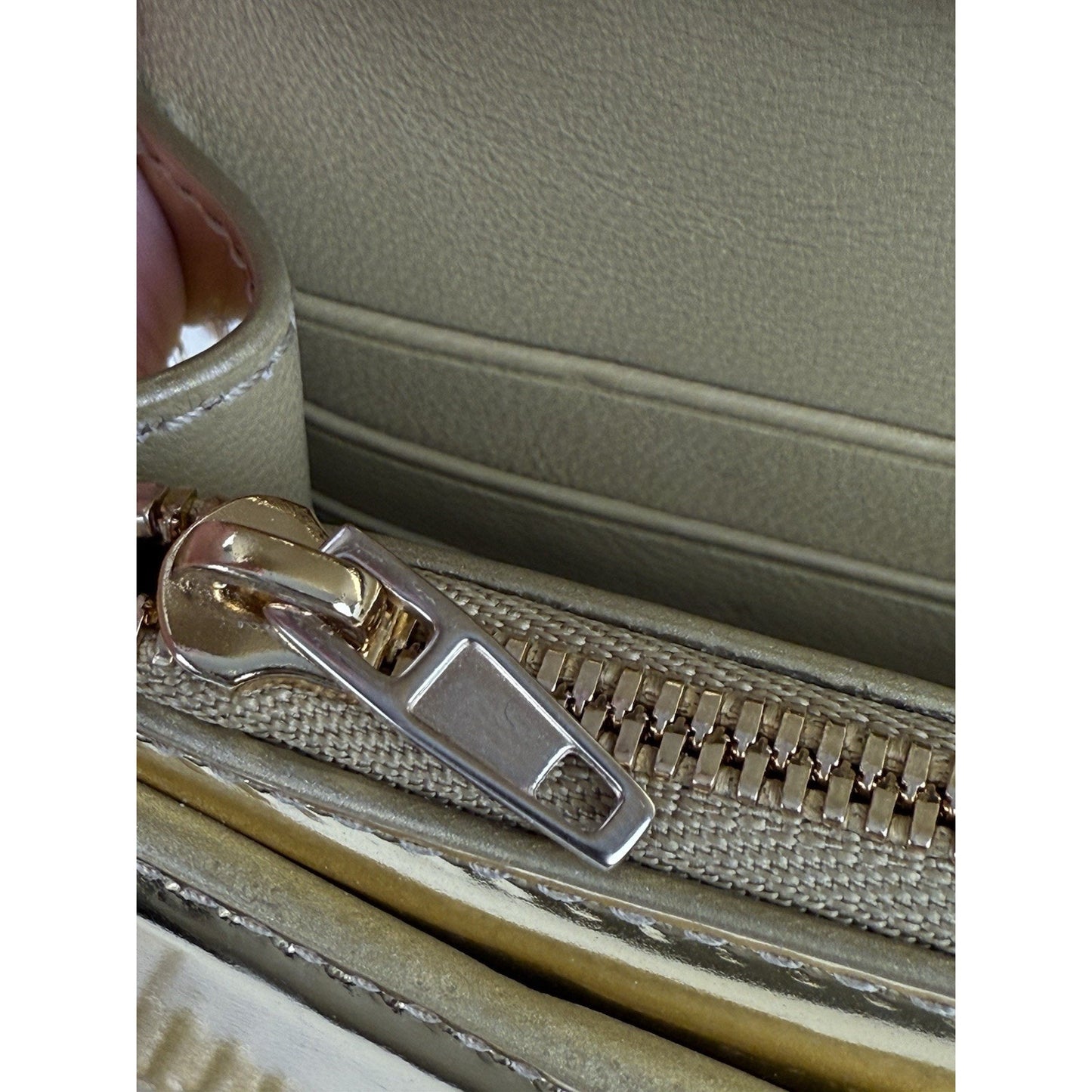 BALENCIAGA Hourglass Mirror Wallet On Chain Bag in Gold