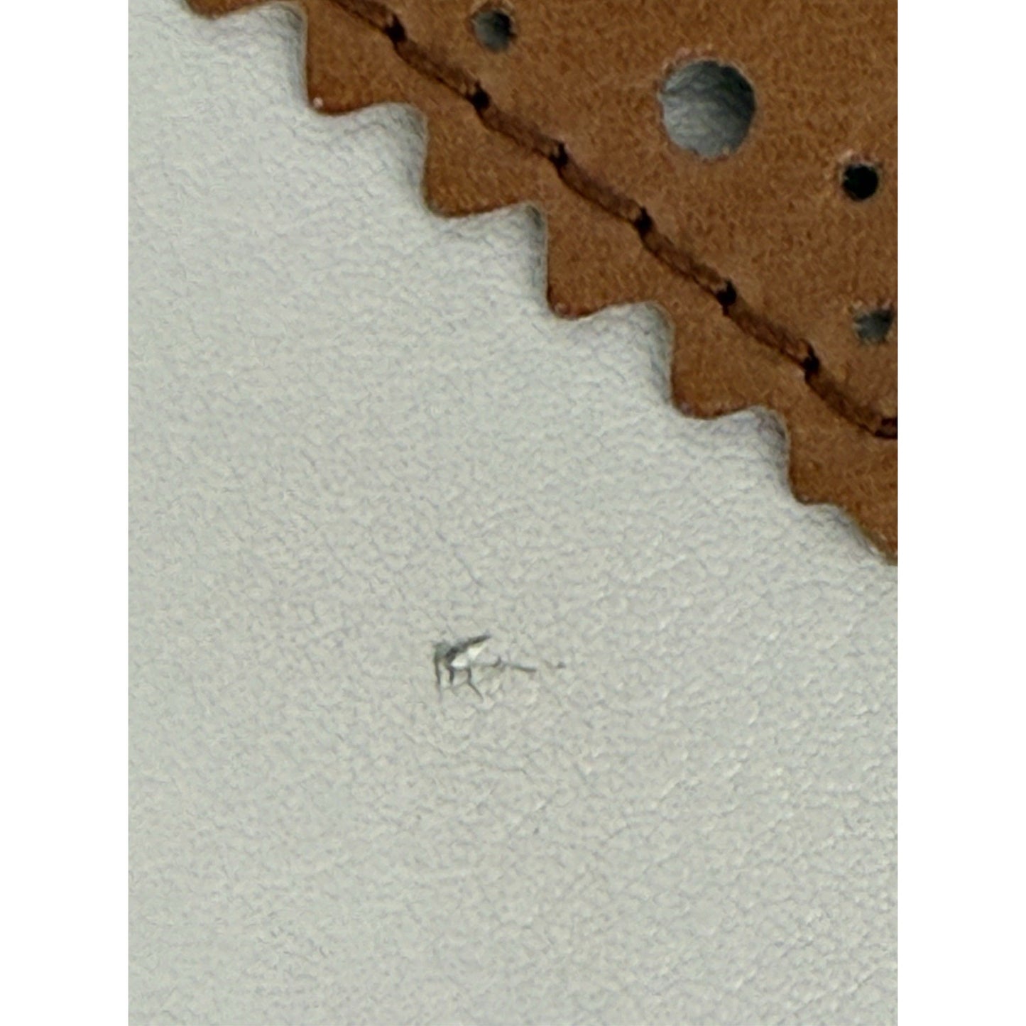 Dior Tan/Off White Brogue Leather Faux Pearl D’Trick Baguette Bag
